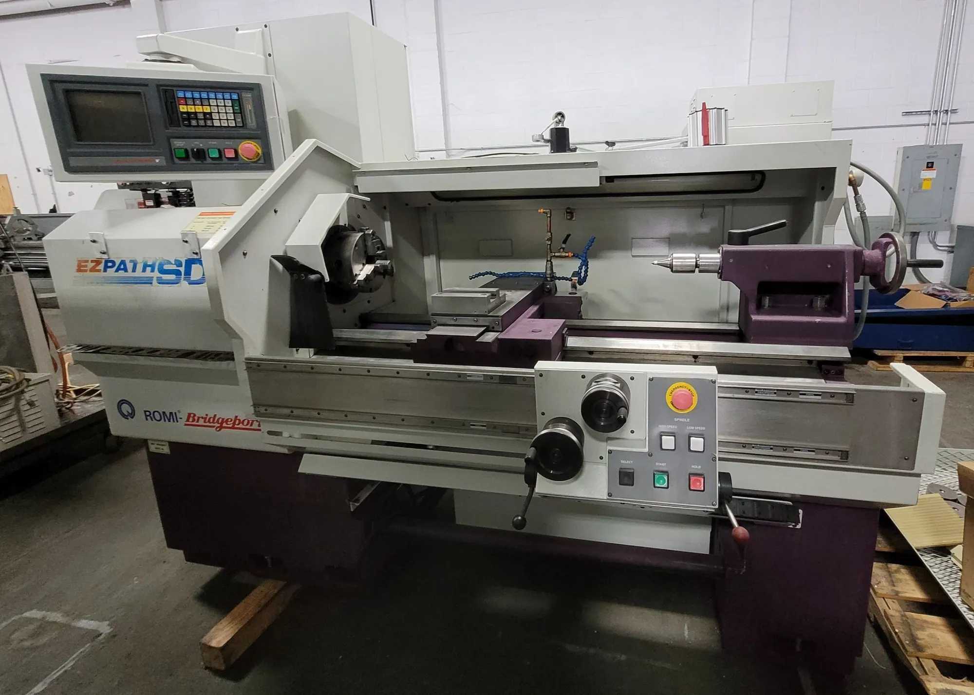 BRIDGEPORT ROMI EZ PATH SD CNC LATHE, 18" SWING, 40" CENTERS, 7.5 HP, 4000 RPM, BPCT CONTROL - CNC LATHES