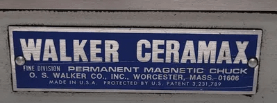 O.S. WALKER CO. 6" X 18" PERMANENT MAGNETIC CHUCK - CERAMAX - MACHINE TOOLING