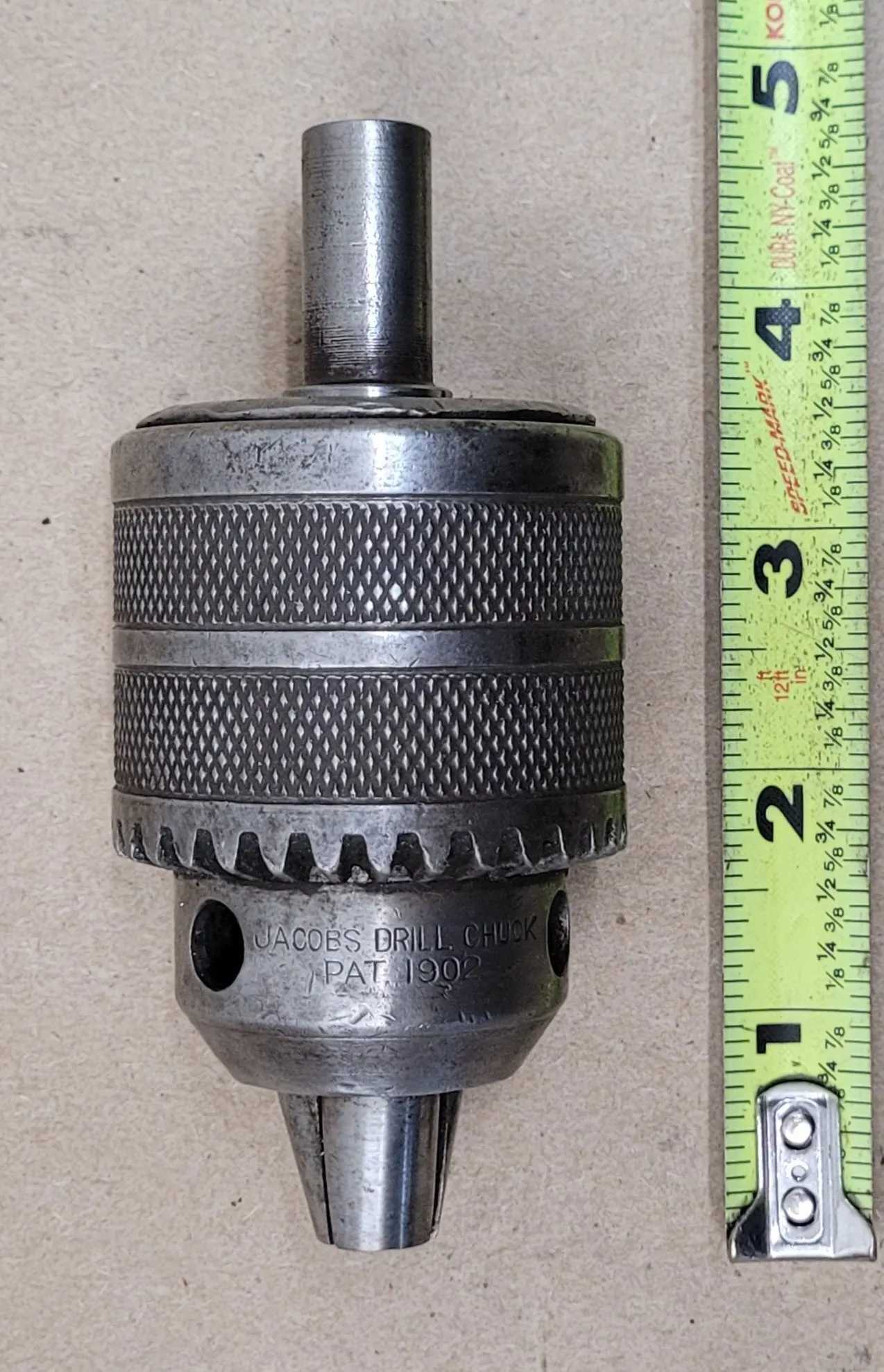 JACOBS NO. 34 DRILL CHUCK, 0"-1/2" CAPACITY, 1/2" X 1" STRAIGHT SHANK, K3 KEY INCLUDED - MACHINE TOOLING