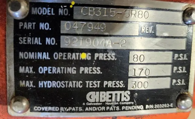 1992 BETTIS PNEUMATIC VALVE ACTUATOR - undefined