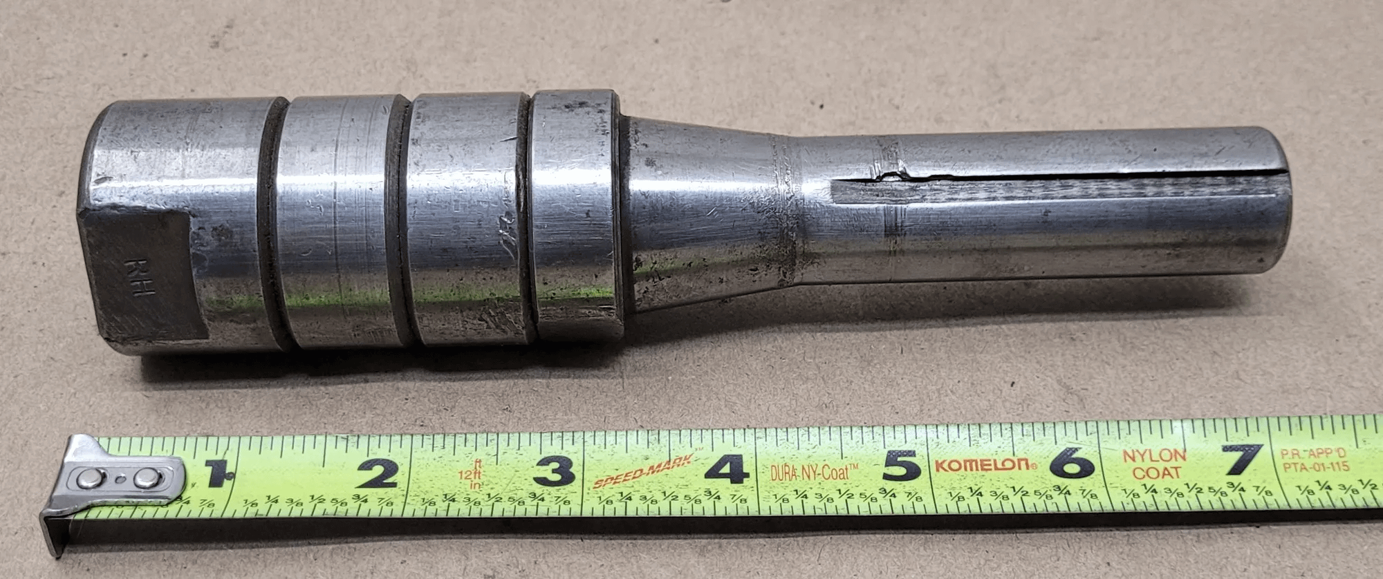 BRIDGEPORT SLITTING SAW ARBOR, R8 SHANK, 7-1/4" OAL, 1" THREADED DIA, 1.60" NUT - MACHINE TOOLING