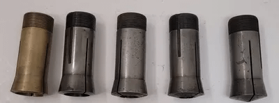 UNBRANDED 5 PIECE COLLET SET - VARIOUS SIZES (1.125IN, 1IN, 1/8IN, 15MM, 3/4IN) - MACHINE TOOLING