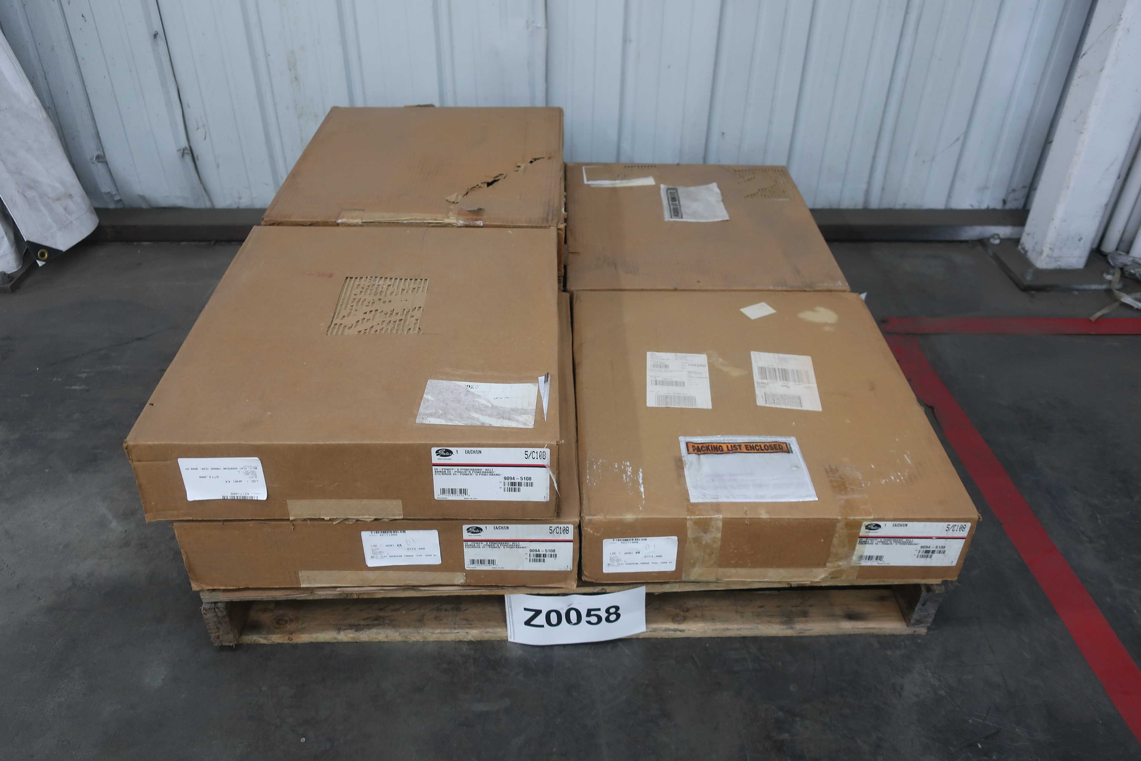 LOT OF 6 GATES 5/C108 HI-POWER II POWERBAND V-BELTS, NEW IN BOX