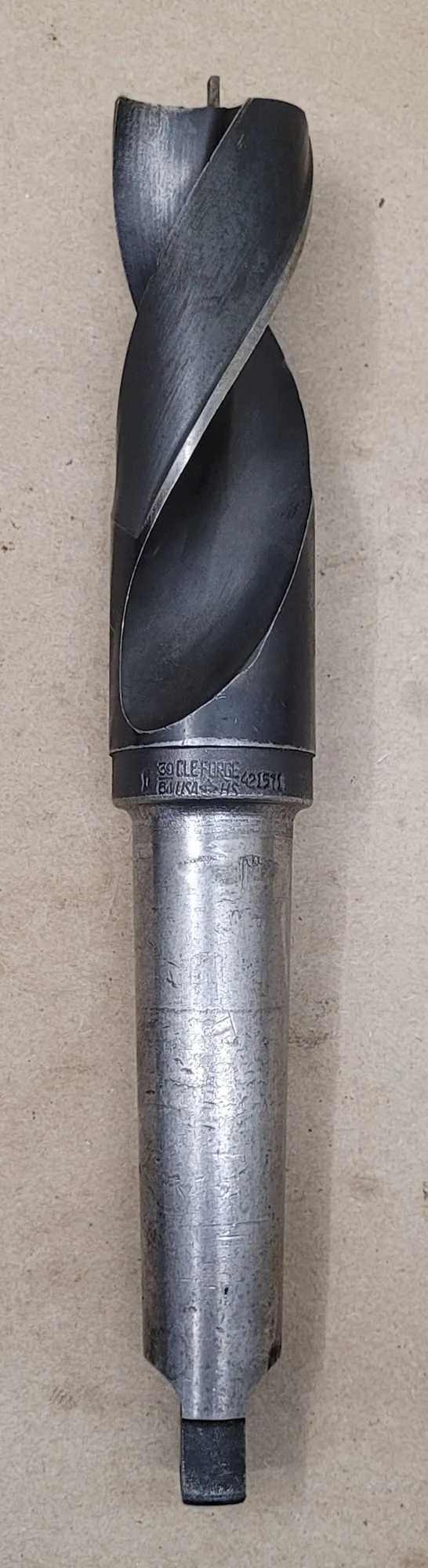 CLE-FORGE HSS TWIST DRILL, 1-39/64" DIA, 11" OAL, 4MT MORSE TAPER SHANK, 5" FLUTE LENGTH - MACHINE TOOLING