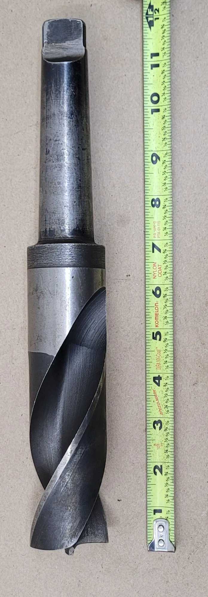 HSS TWIST DRILL, 1-3/4" DIA, 12" OAL, 4MT TAPER SHANK, 5" SHANK, 2 SPIRAL FLUTES, 6" FLUTE - MACHINE TOOLING