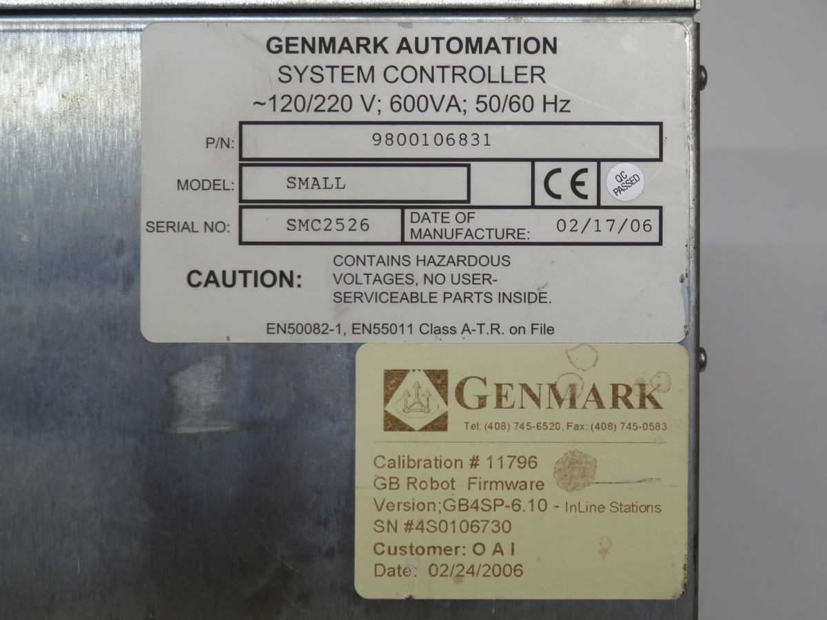 GENMARK 9800106831 SYSTEM CONTROLLER, 120/220 V INPUT, 50/60 HZ FREQ, 600 VA POWER - CONTROL CABINETS