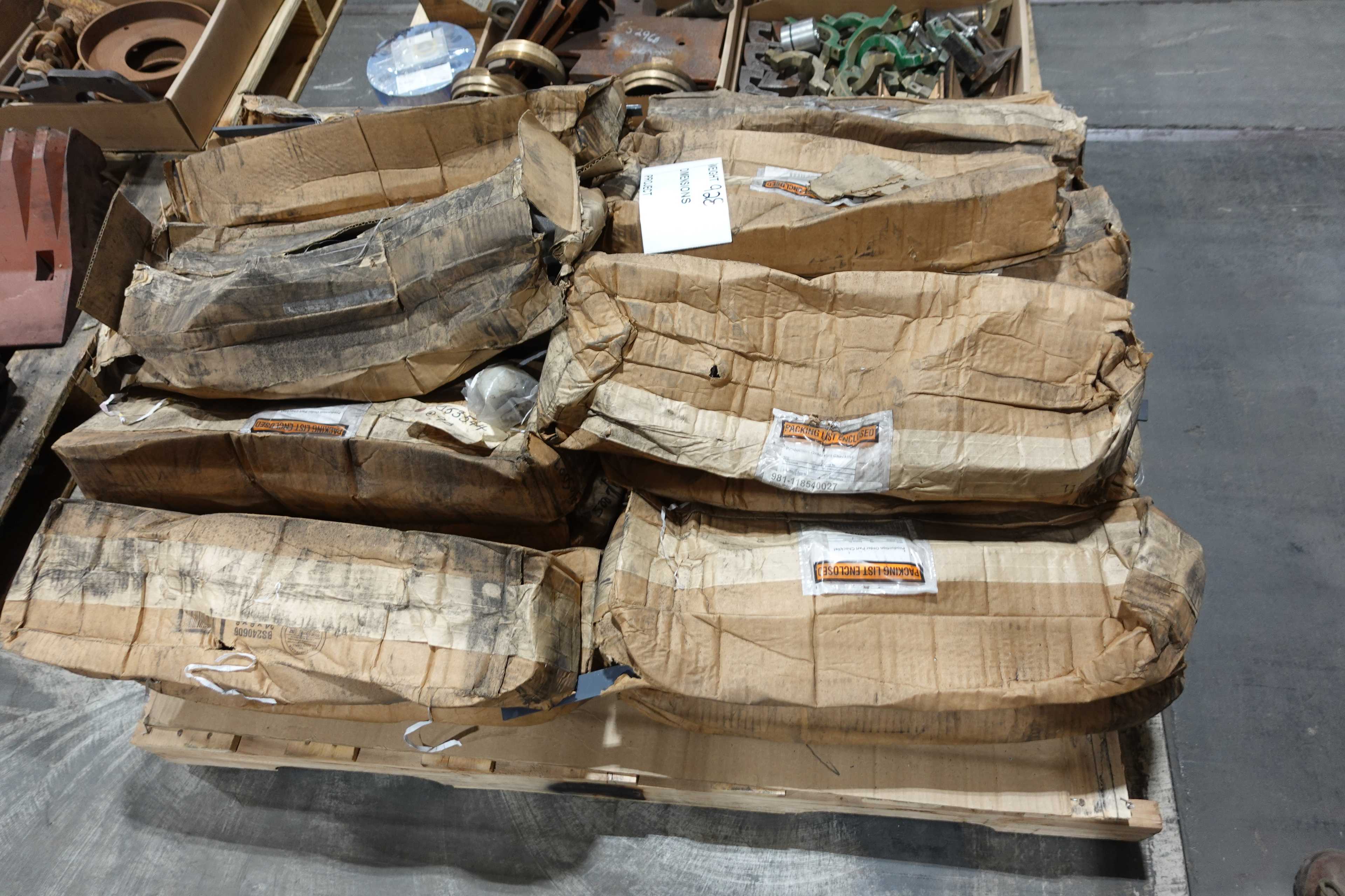 6 PALLETS OF ASSORTED STEEL CONVEYOR, PUMP, AND VALVE REPLACEMENT PARTS - INDUSTRIAL PARTS