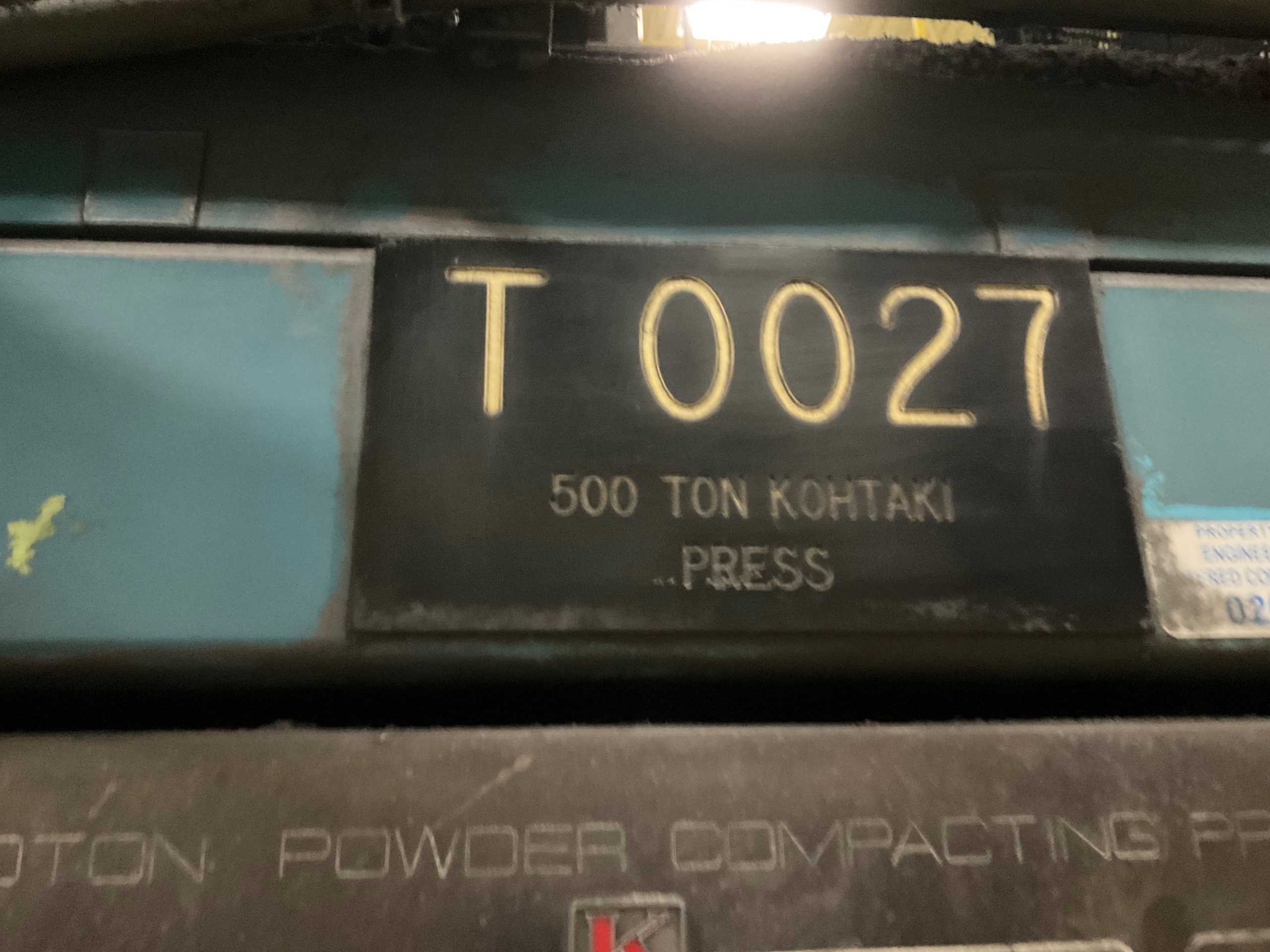 KOHTAKI 500 TON COMPACTING PRESS - HYDRAULIC PRESSES