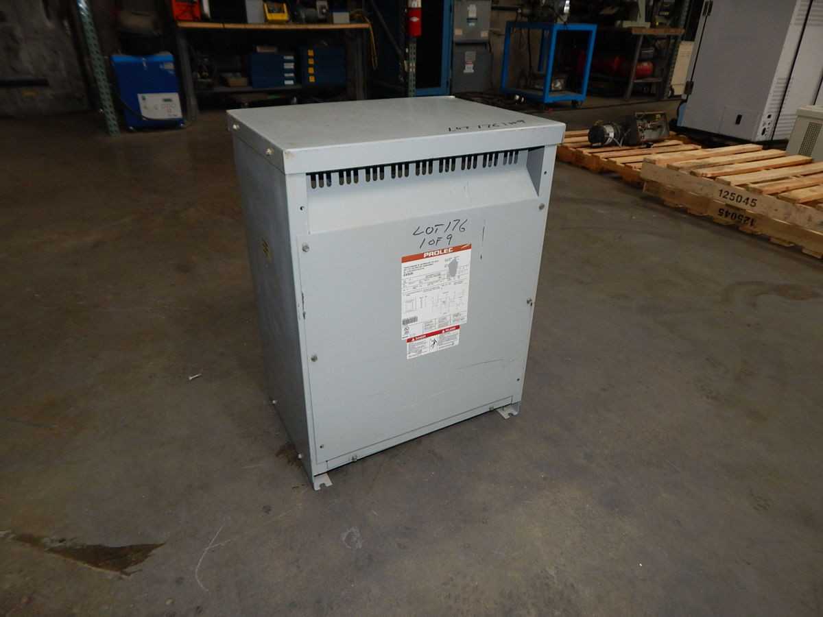 PROLEC GV3526 TRANSFORMER, 3-PHASE, 45 KVA POWER, 480 VAC PRI VOLTAGE, 208Y/120 VAC SEC VOLTAGE - DRY TRANSFORMERS
