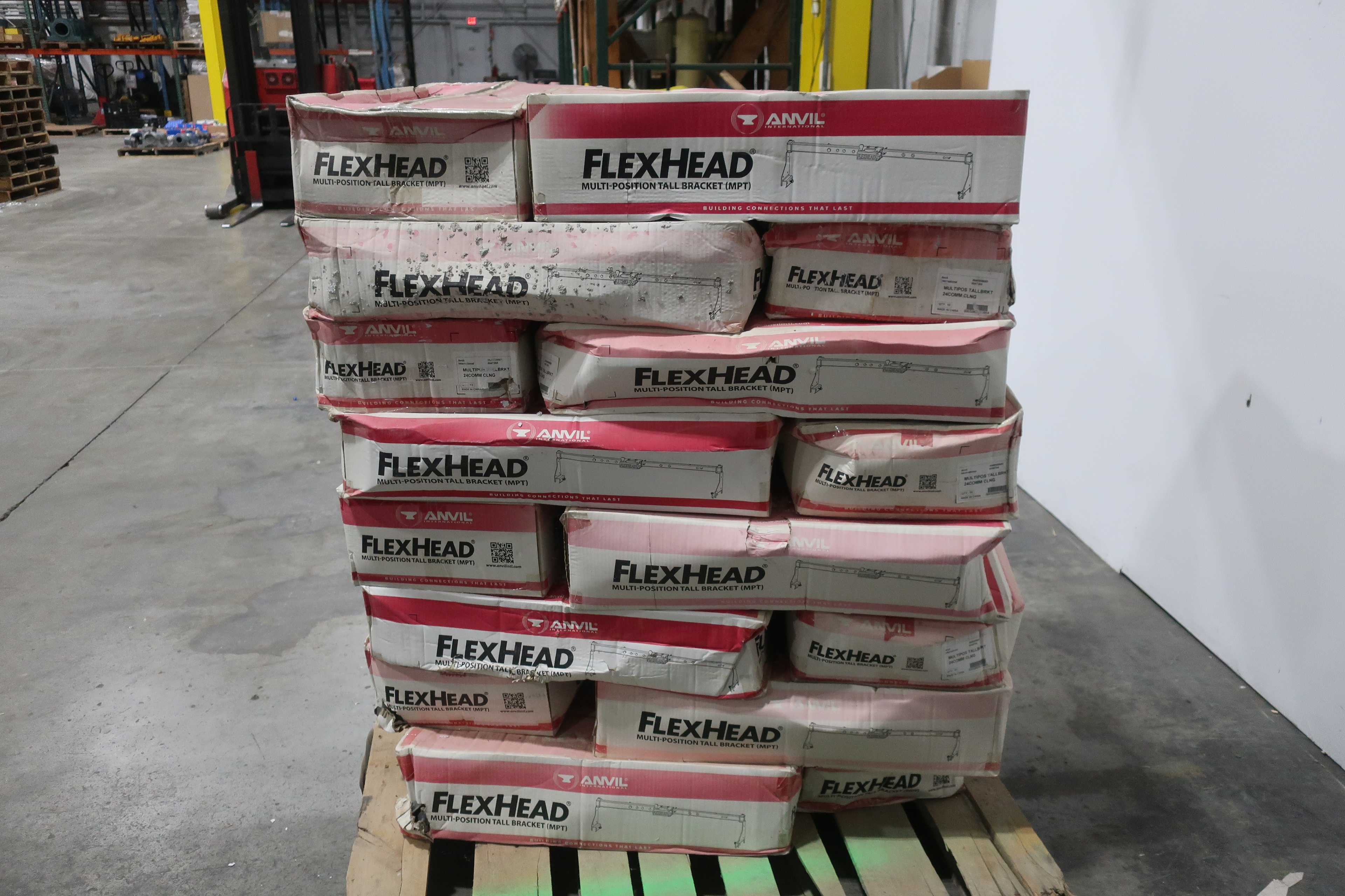 1 PALLET OF ASSORTED ANVIL INTERNATIONAL FLEX HEAD MULTI-POSITIONAL TALL BRACKETS (MTP) - BRACKETS