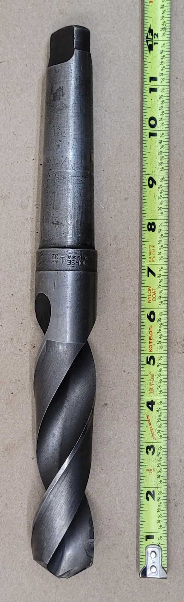 MORSE USA 1-13/32" HSS TWIST DRILL, 4MT SHANK, 12" OAL, 6" FLUTE LENGTH - MACHINE TOOLING