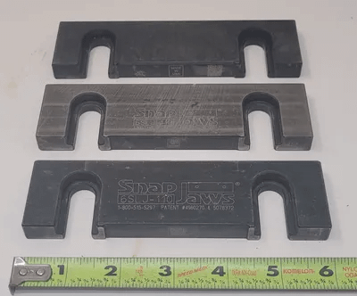 SNAP JAWS QUICK CHANGE VISE JAWS, 6HSJ-050, STEP JAW, 6 IN VISES, HARD STEEL, BOLT-ON - MACHINE TOOLING