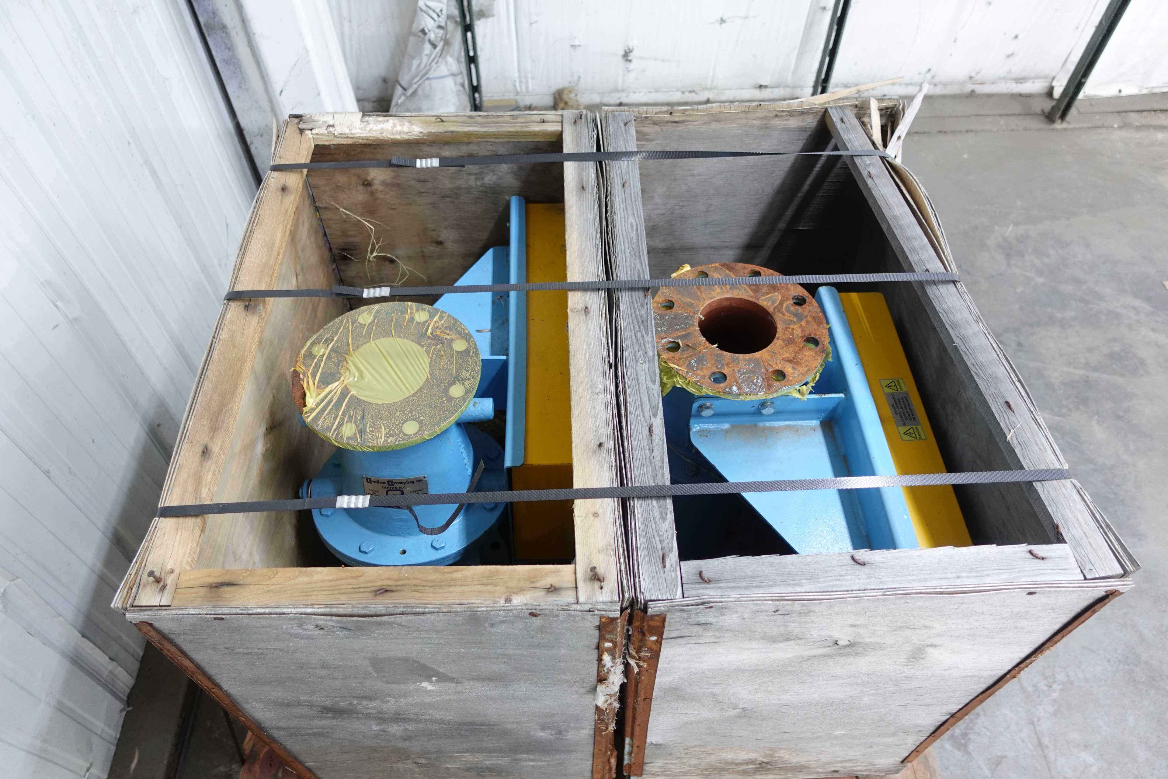 LOT OF 2 CAROLINA CONVEYING INC ROTARY LOCK VALVES, SIZE 4" ACD - ROTARY AIRLOCK VALVE