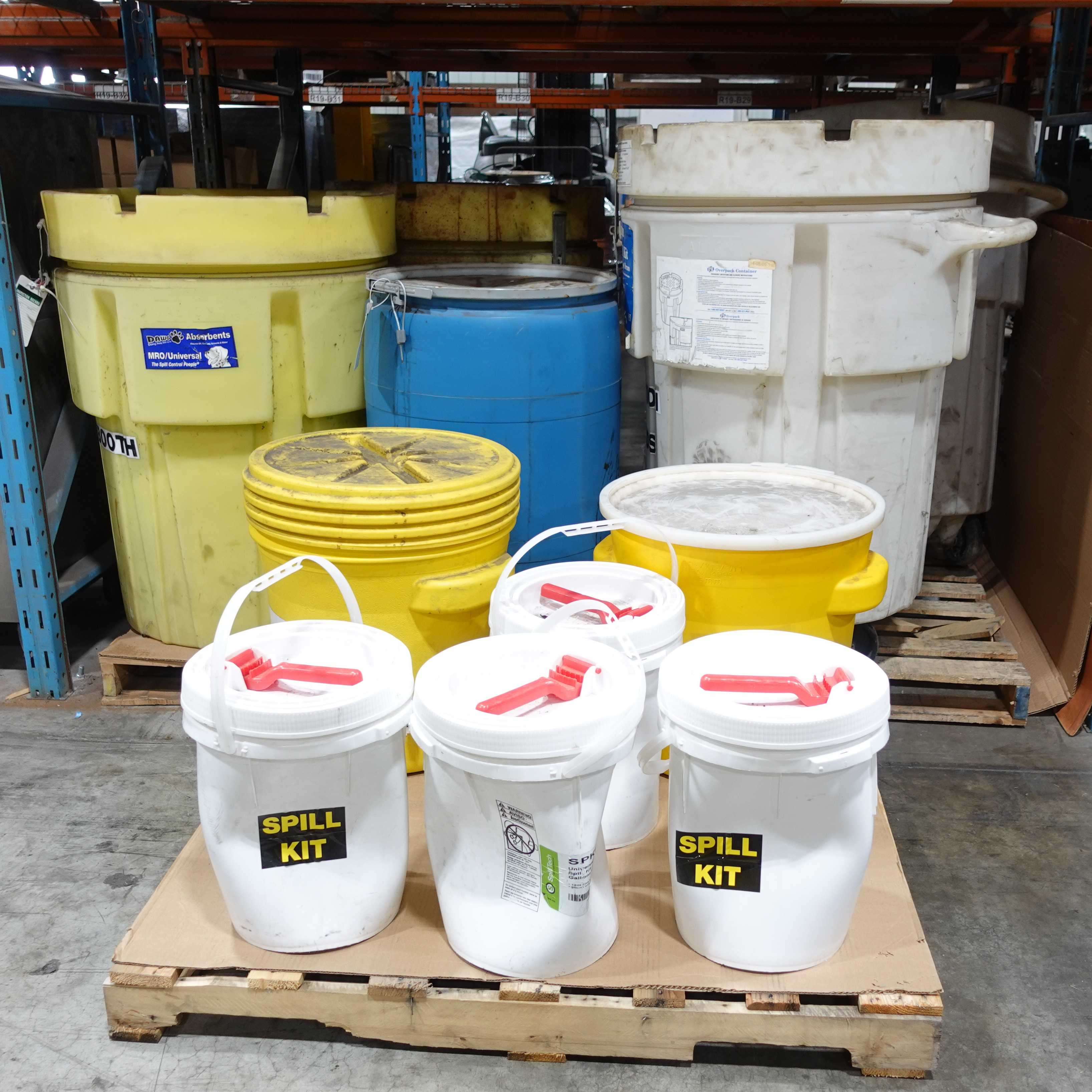 3 PALLETS OF ASSORTED SPILL KITS - SAFETY EQUIPMENT