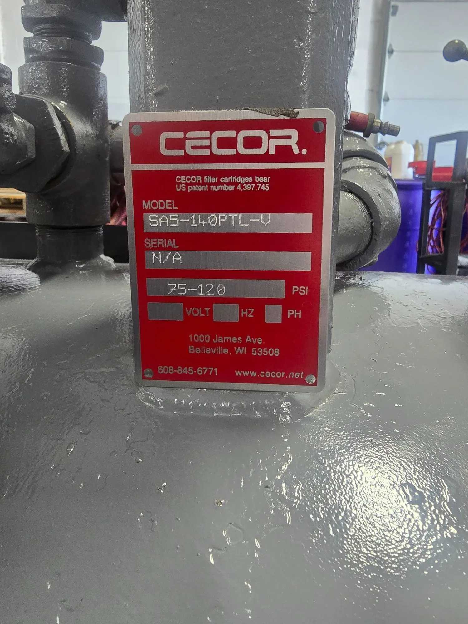 CECOR SA5-140PT SHARK AIR-OPERATED SUMP SUCKER, 140 GALLON TANK, F23 FILTER - CLEANING EQUIPMENT