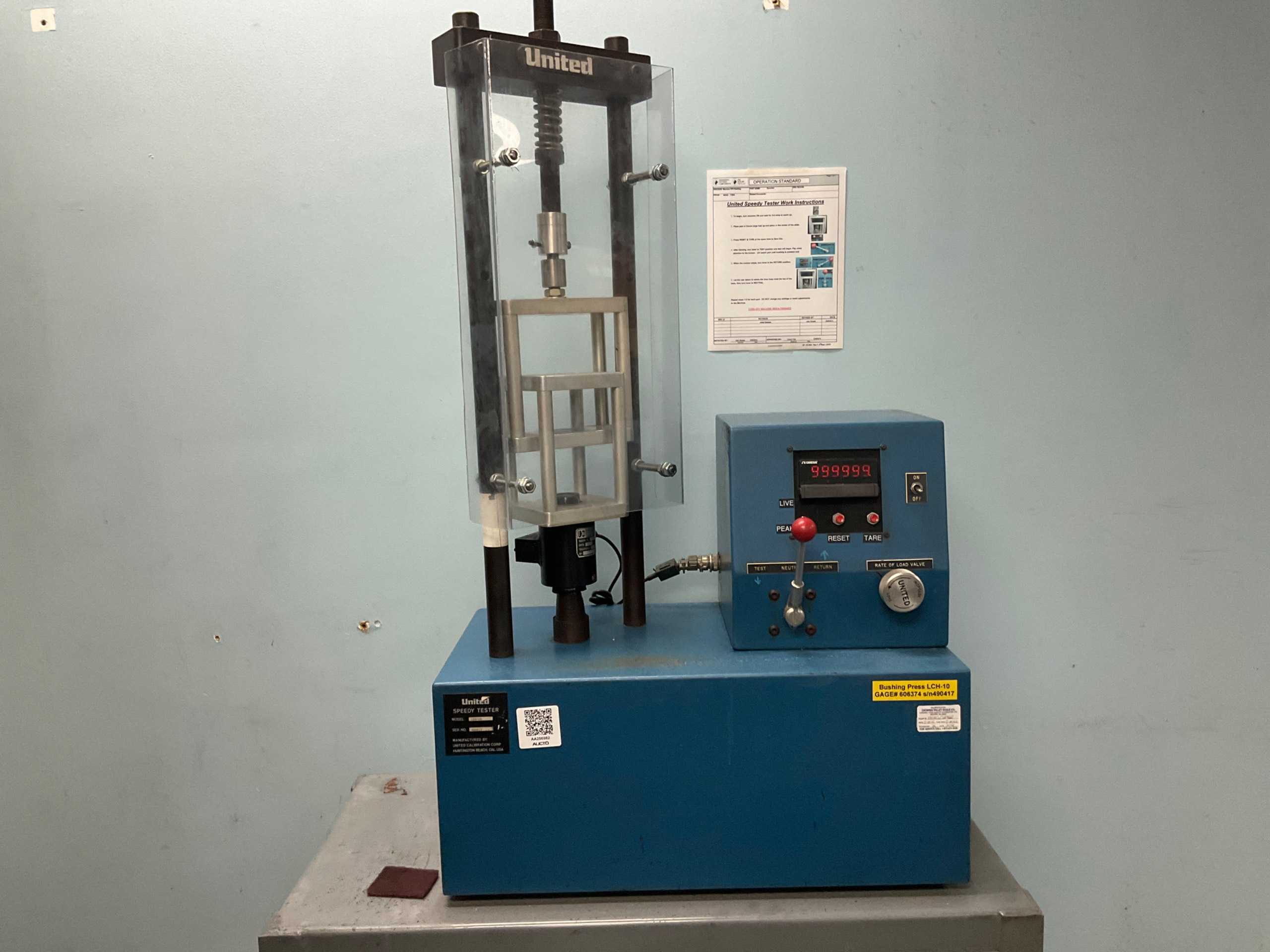 UNITED LCH-10 SPEED TESTER - TENSILE STRENGTH TESTERS