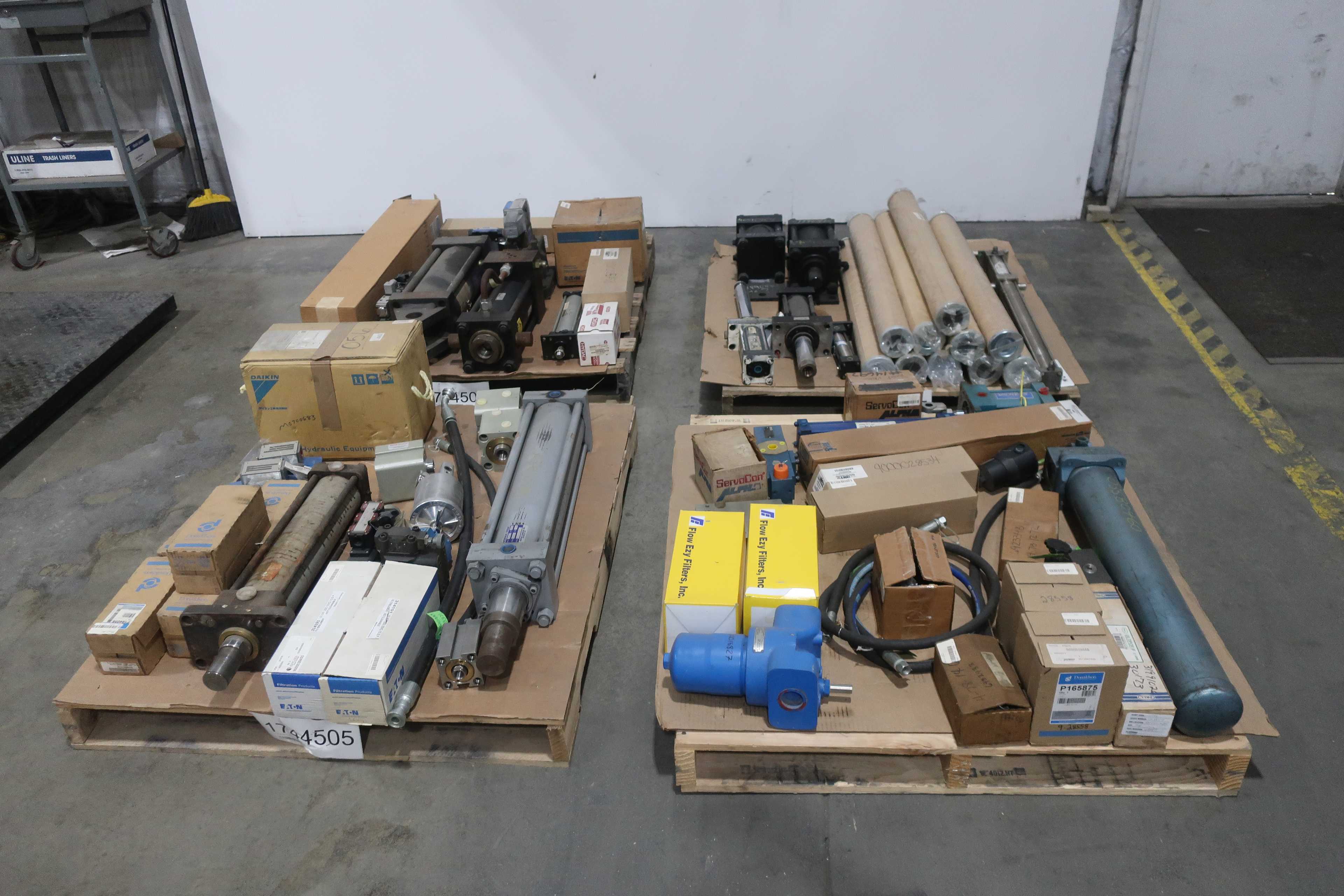 SKU 1744505 - 4 PALLETS OF ASSORTED HYDRAULIC REPLACEMENT PARTS - HYDRAULIC PARTS