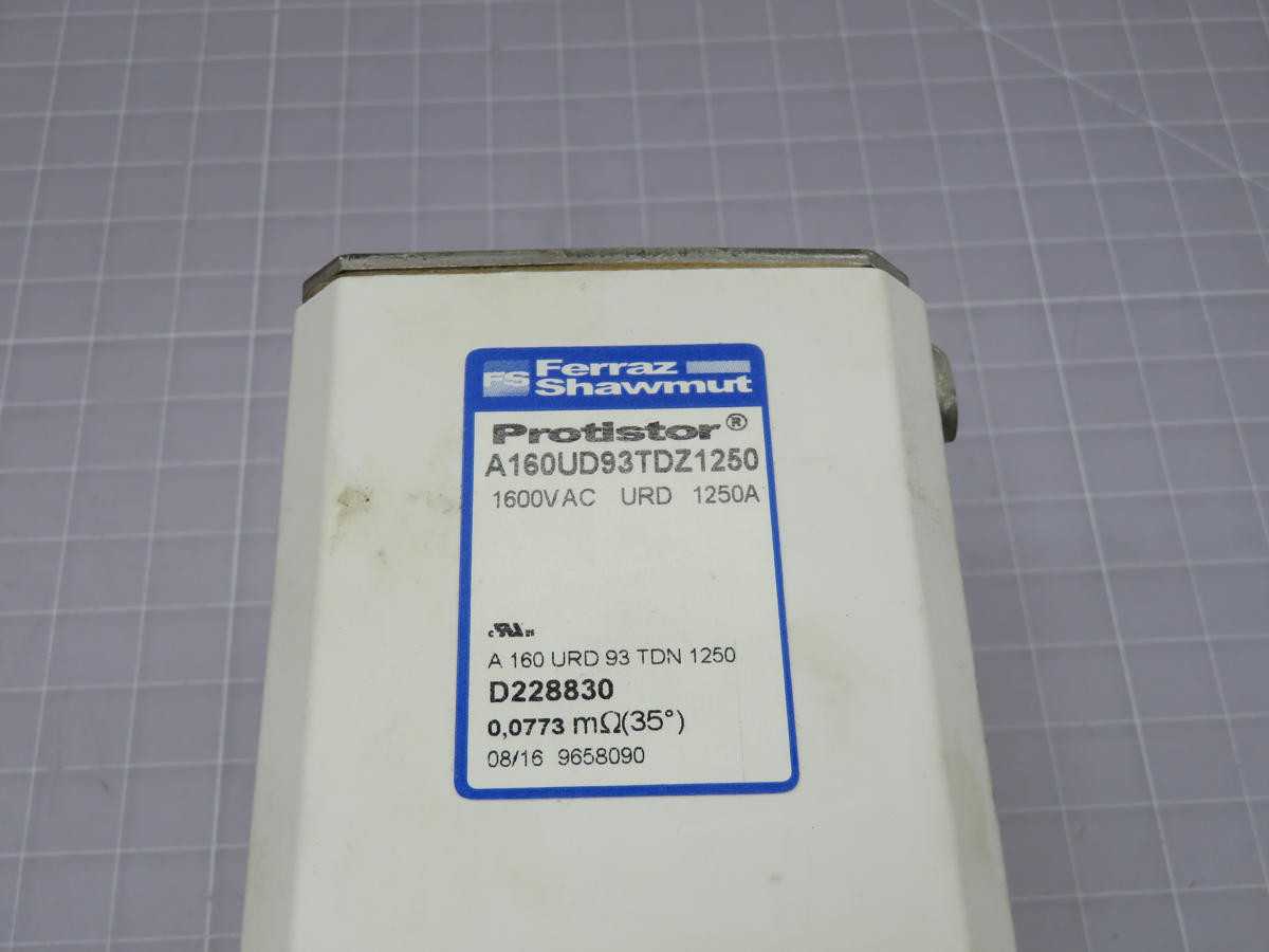 FERRAZ SHAWMUT A160UD93TDZ1250 FUSES, 1250 A CURRENT, 1600 VAC VOLTAGE, 100 KA IR - FUSES