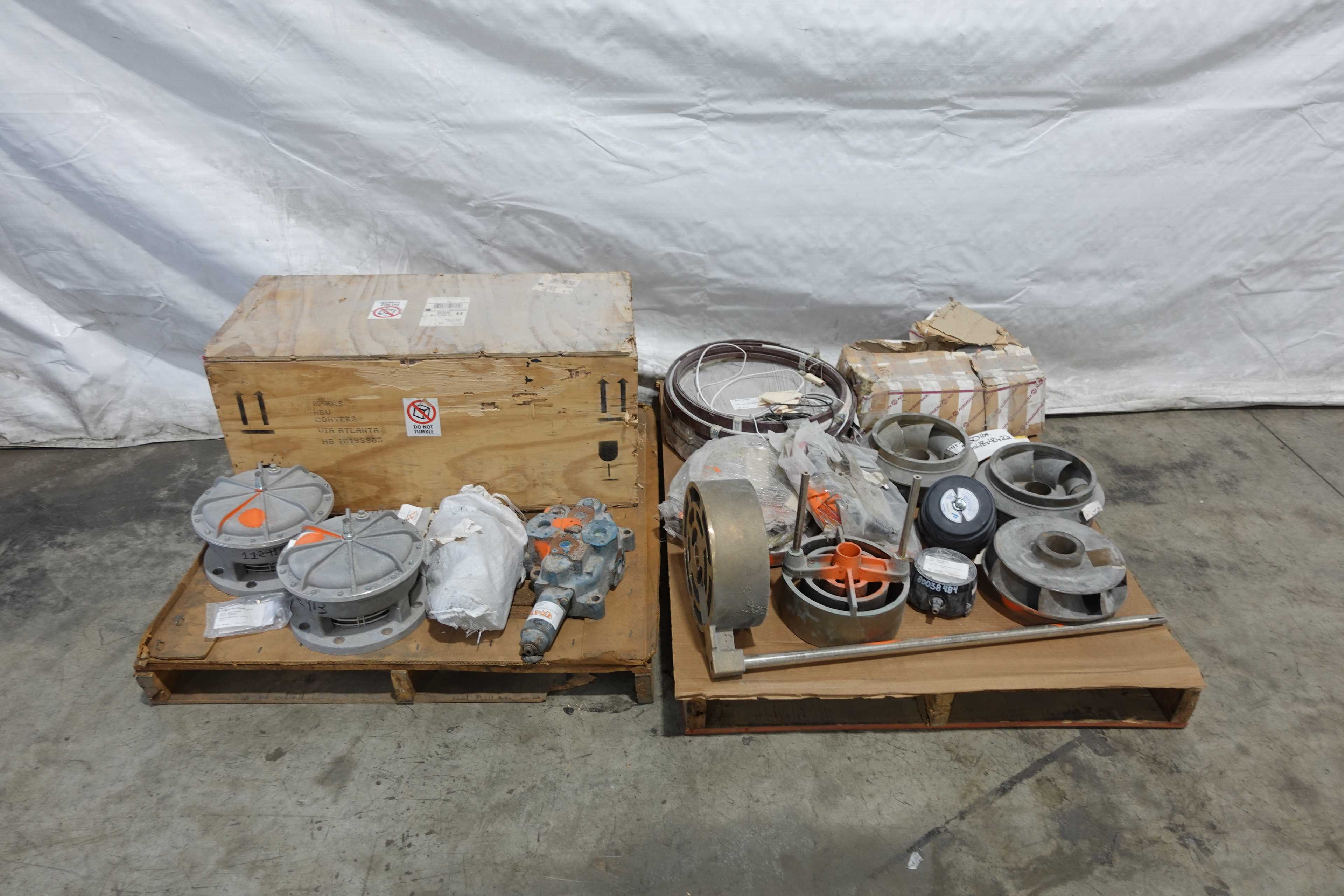 2 PALLETS OF ASSORTED VALVE, PUMP AND CYLINDER PARTS - VALVE PARTS & ACCESSORIES