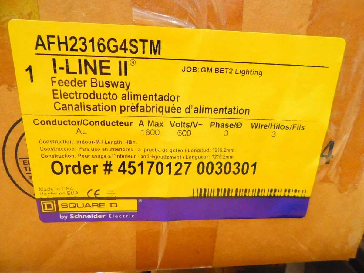 LOT OF 17 SQUARE D AFH2316G4STM I-LINE II FEEDER ALUMINUM BUSWAY 600V, 1600A, 3P3W,4FT. - BUSWAY