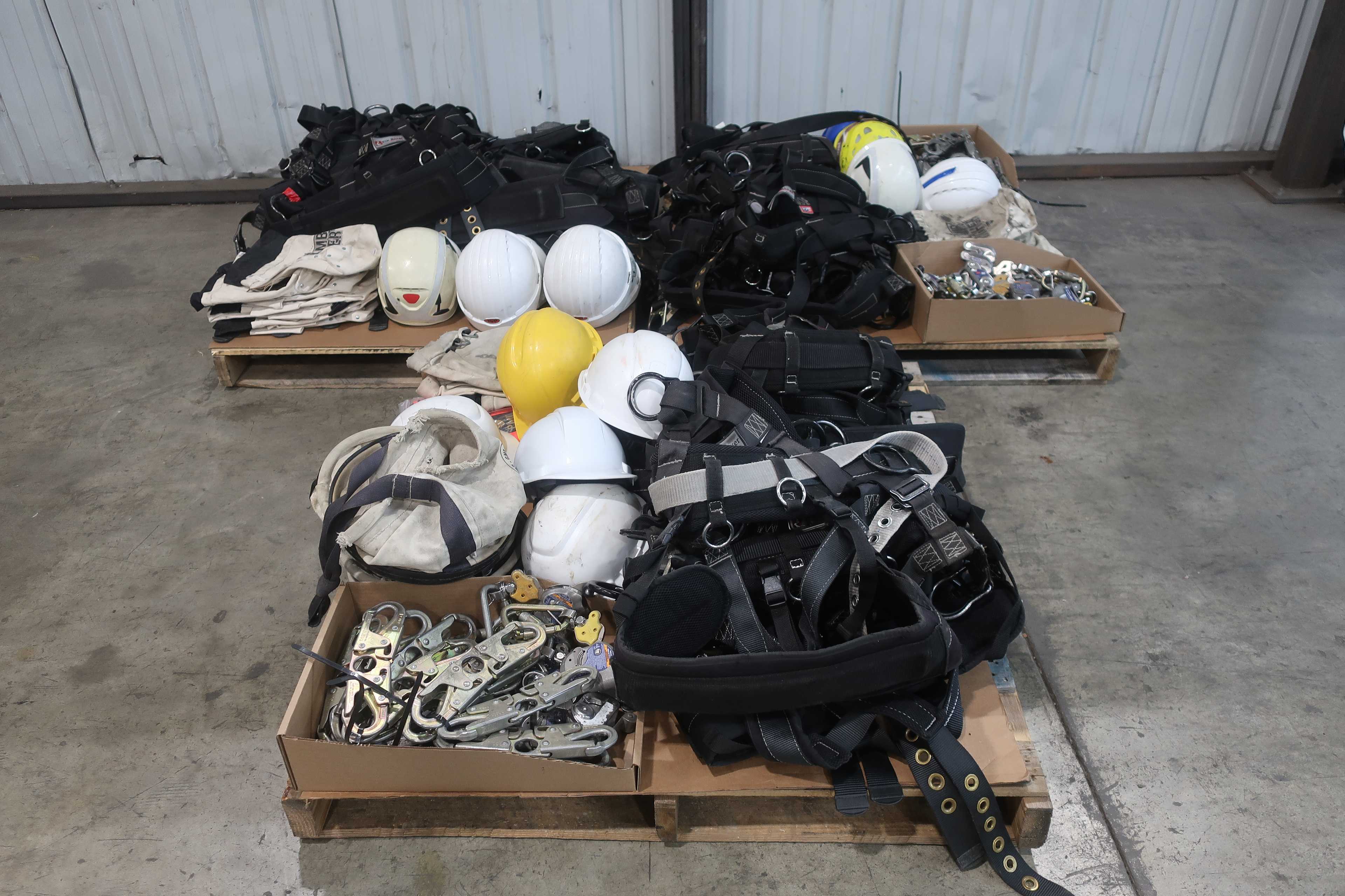 3 PALLETS OF ASSORTED RIGGING AND CLIMBING SUPPLIES