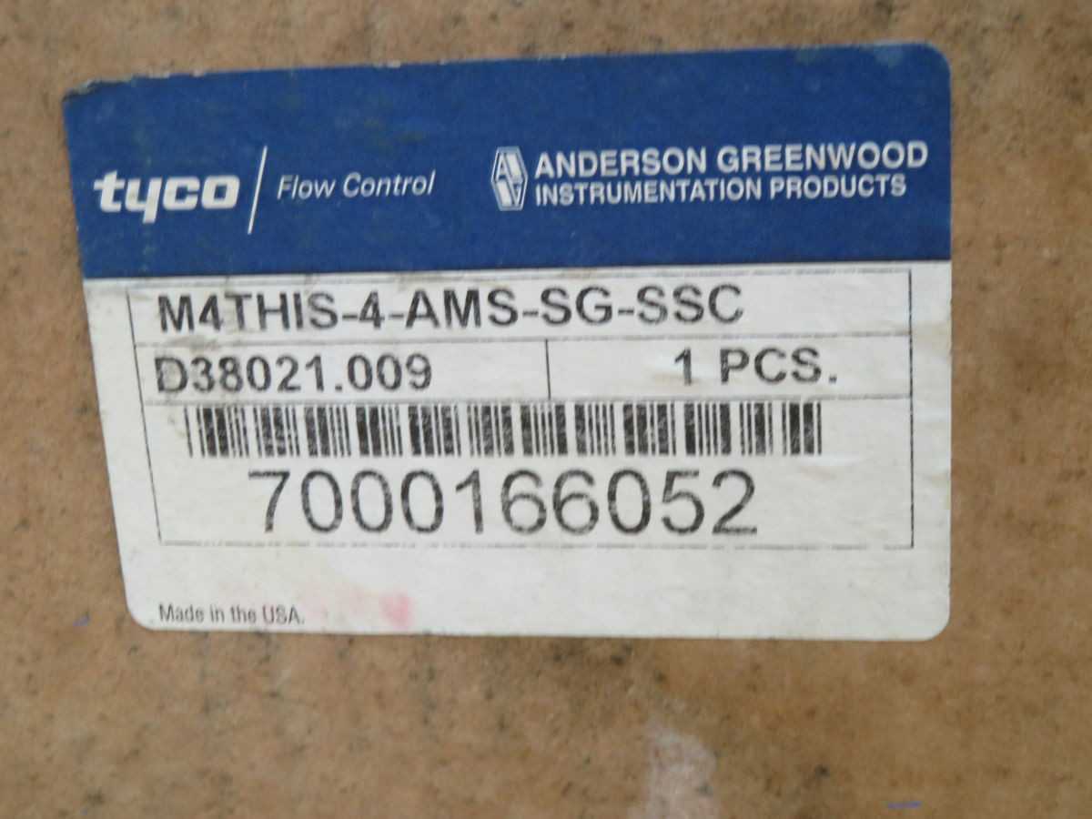 ANDERSON GREENWOOD M4THIS-4-AMS-SG-SSC, 3-VALVE MANIFOLD, 6000 PSI MAX PRESS, 1/2" NPT, 316 SS - VALVES