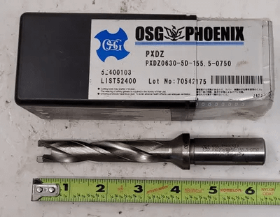 OSG PHOENIX PXDZ INDEXABLE DRILL, 0.63-0.668" DIAMETER, 5:1 L/D RATIO, COOLANT THRU - MACHINE TOOLING