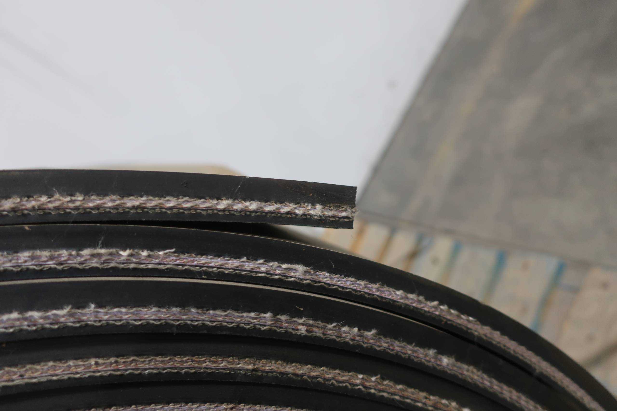 SKU 1755520 - 48 IN WIDE 3/4 IN THICK ROLL OF RUBBER CONVEYOR BELT USED - CONVEYOR PARTS