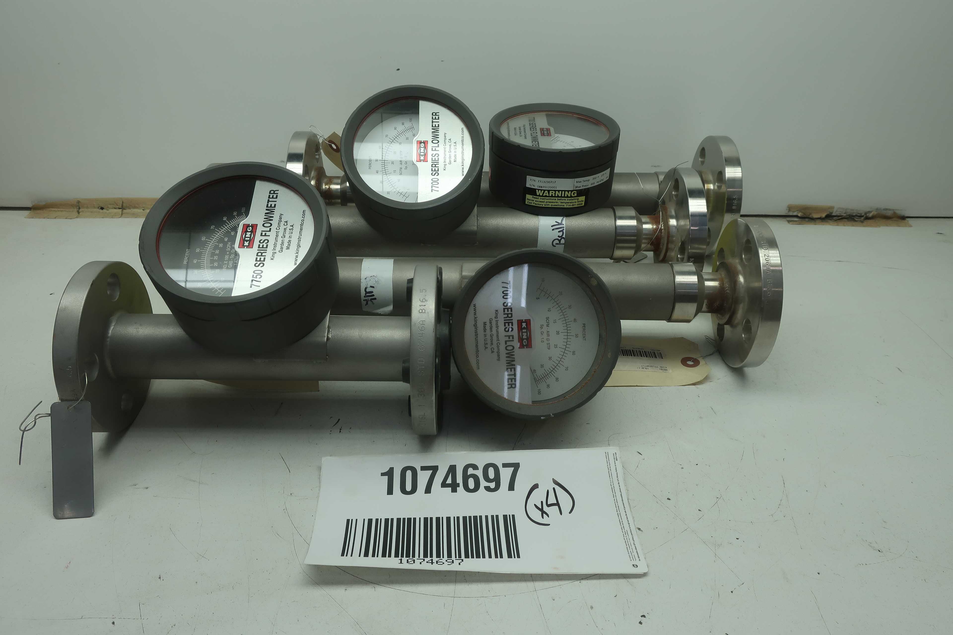 LOT OF 4 KING FLOWMETERS - FLOW METER