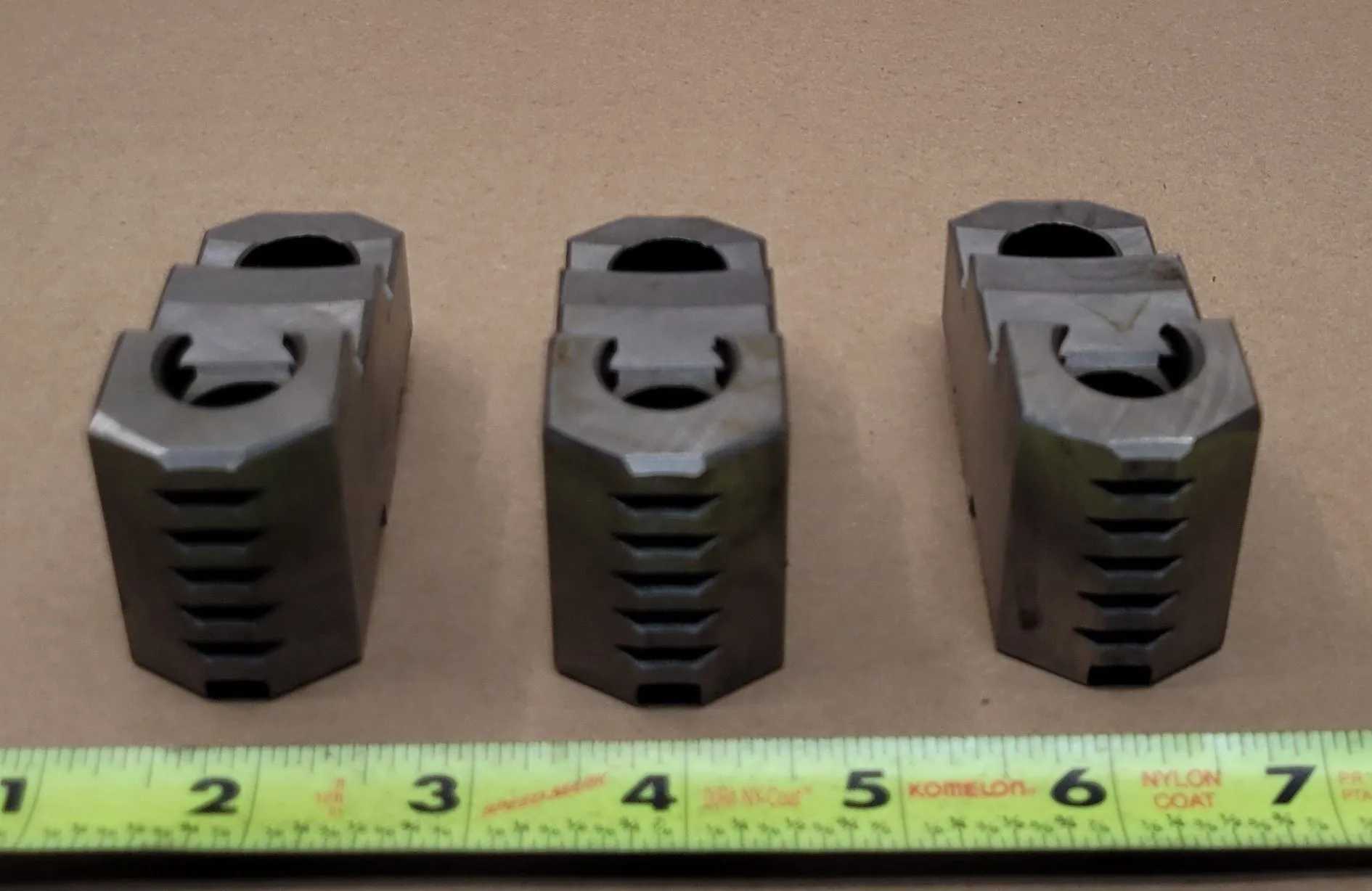 FUERDA TJ-PS3-200 HARD TOP JAWS - SET OF 3, 8" CHUCK SIZE, ALLOY STEEL TOOL MATERIAL - MACHINE TOOLING