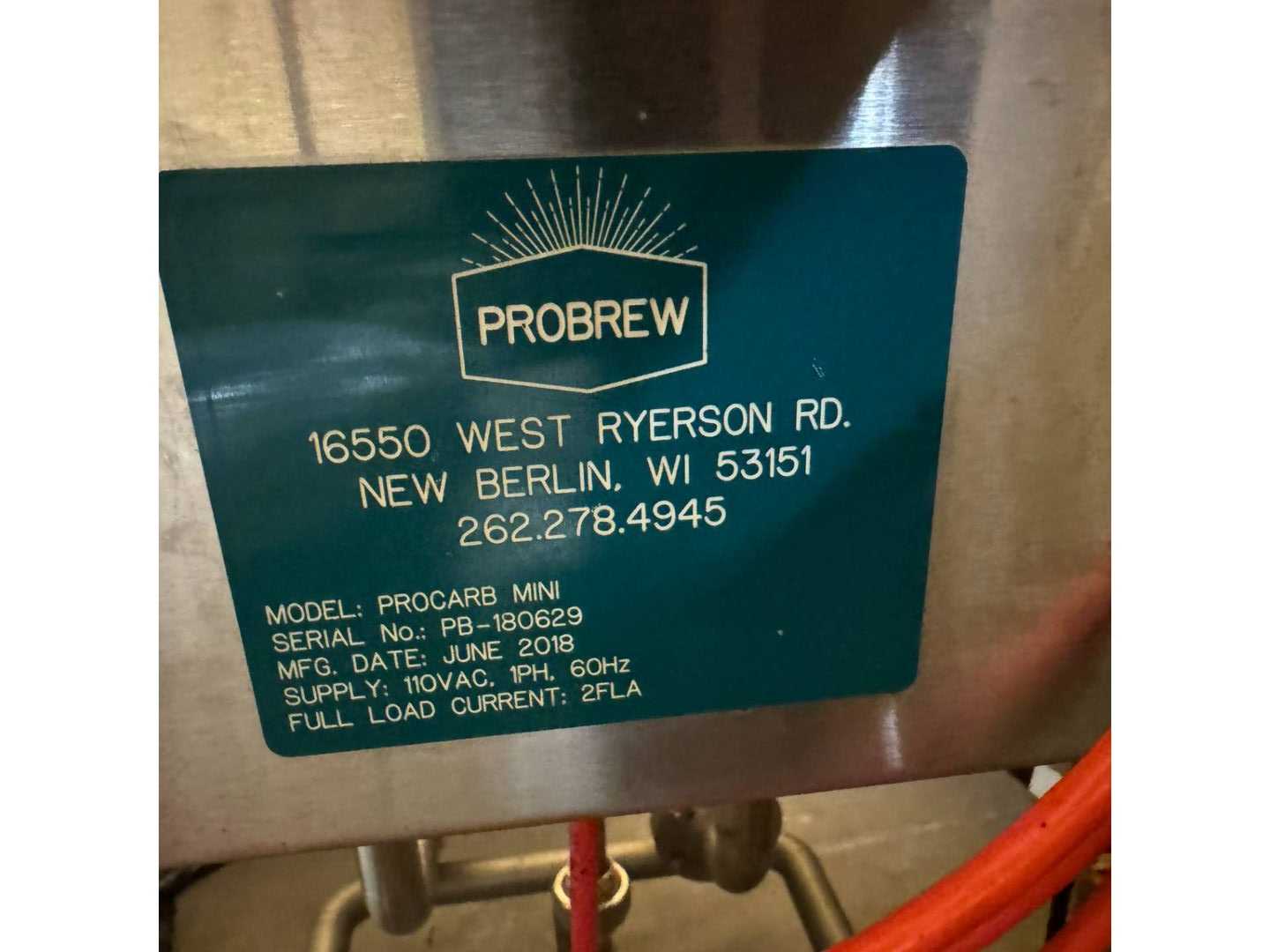 2018 PROBREW PROCARB MINI CARBONATION SYSTEM - FOOD & BEVERAGE