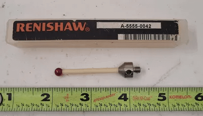 RENISHAW A-5555-0042 PROBE RUBY POINT SOLID CARBIDE STEM M5 THREAD 6MM BALL - MACHINE TOOLING