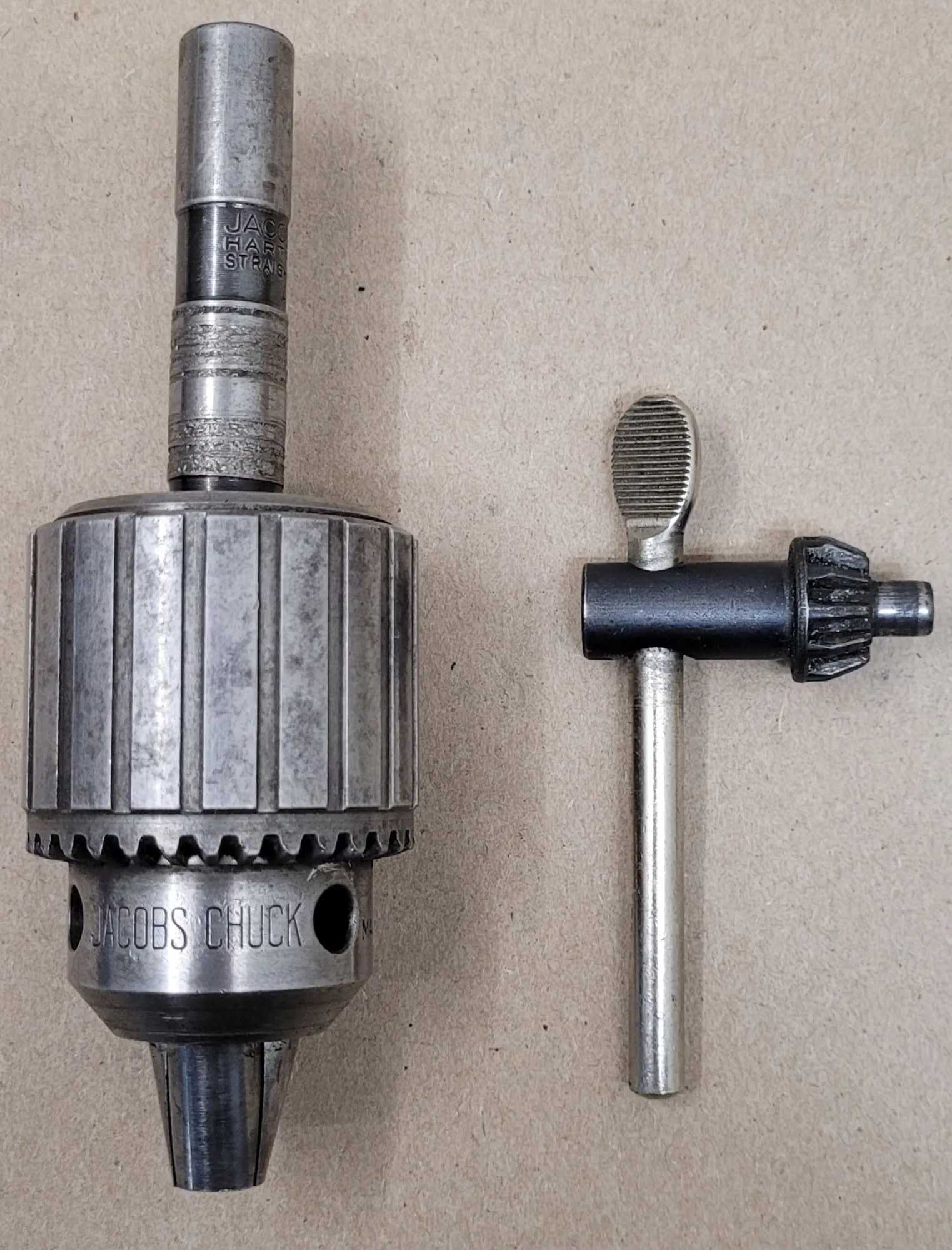 JACOBS NO 34 DRILL CHUCK, 0-1/2" CAPACITY, A4106 5/8" STRAIGHT SHANK ARBOR, K3 KEY INCLUDED - MACHINE TOOLING