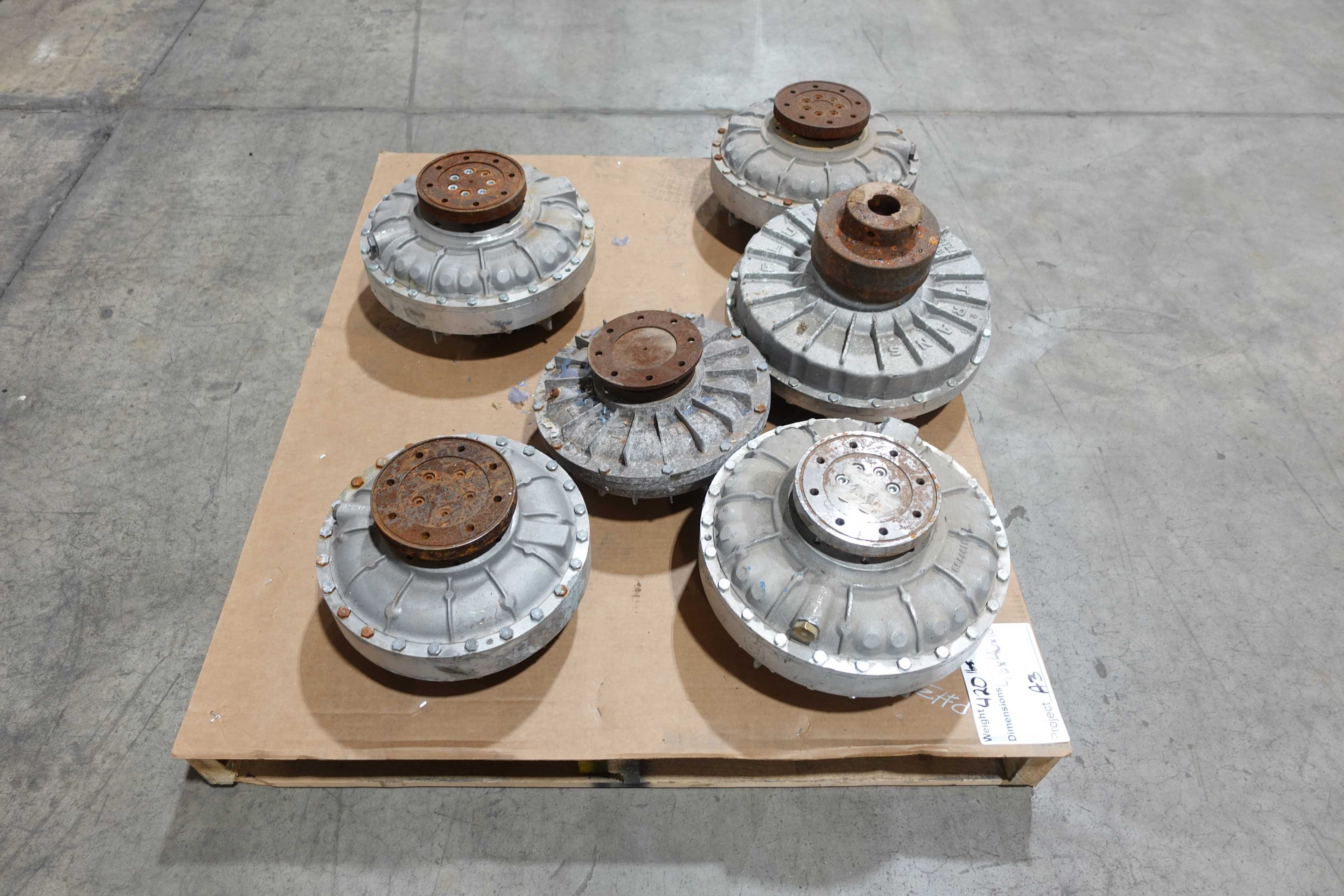 LOT OF 6 ASSORTED FLUID COUPLINGS, FALK, TRANS-FLUID - FLUID COUPLING