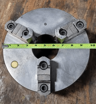 BISON 10" 3 JAW SELF-CENTERING CHUCK D1-6 BACK MOUNT MODEL 9921-96 - MACHINE TOOLING