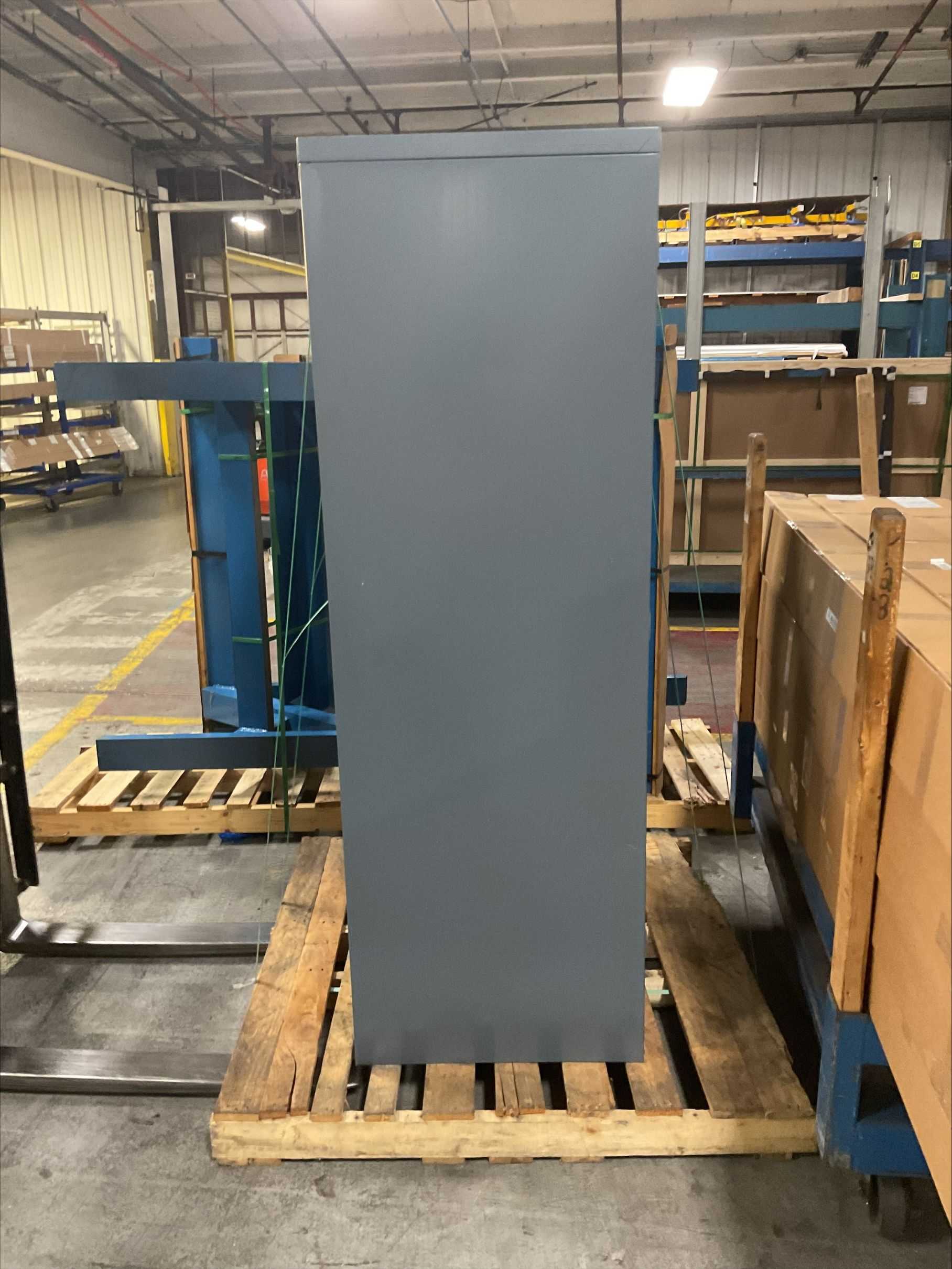 GRAY STORAGE CABINET - FREE STANDING STORAGE CABINET