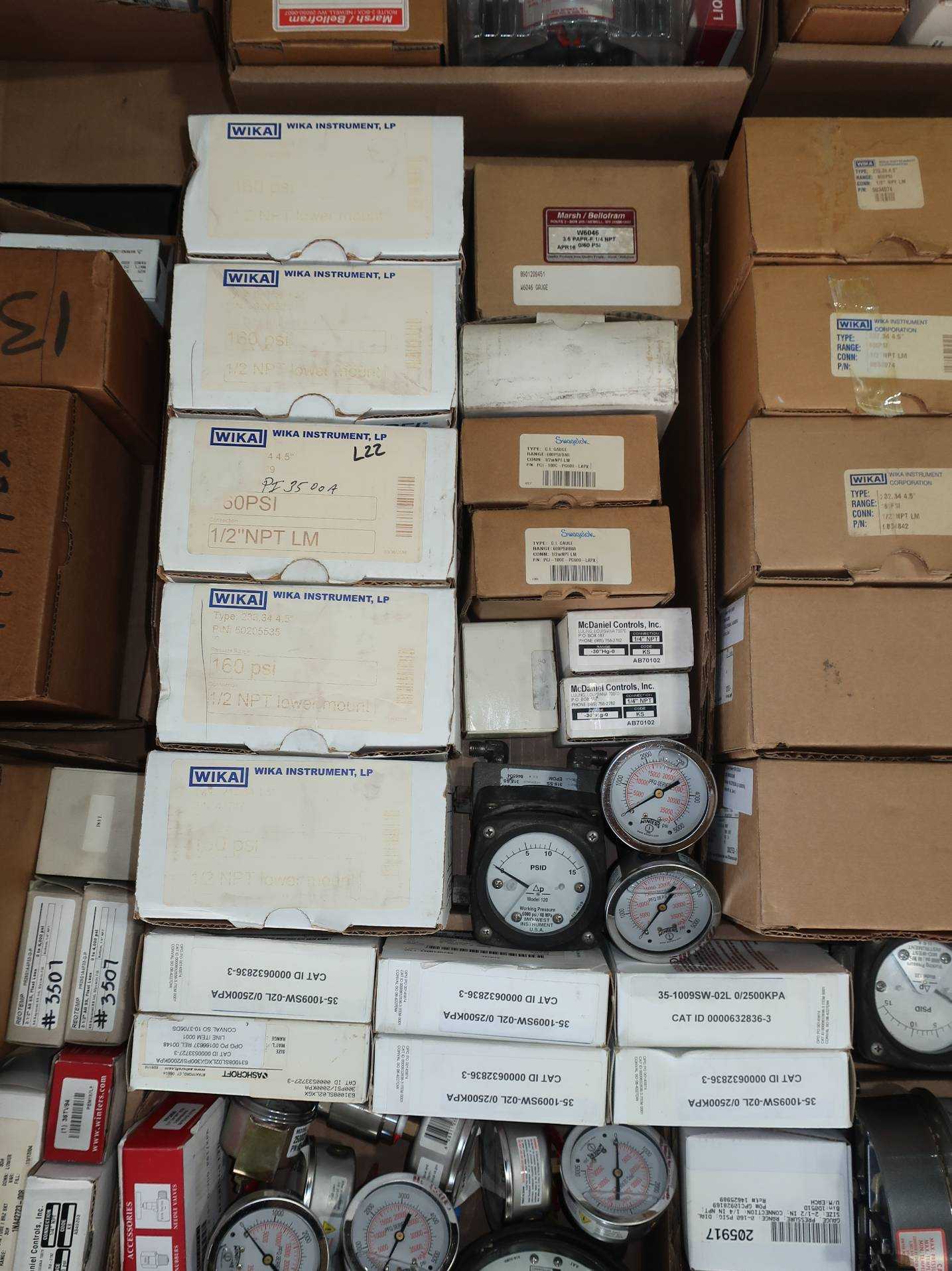 SKU 1760685 - 3 PALLETS OF ASSORTED PRESSURE GUAGES - INSTRUMENTATION