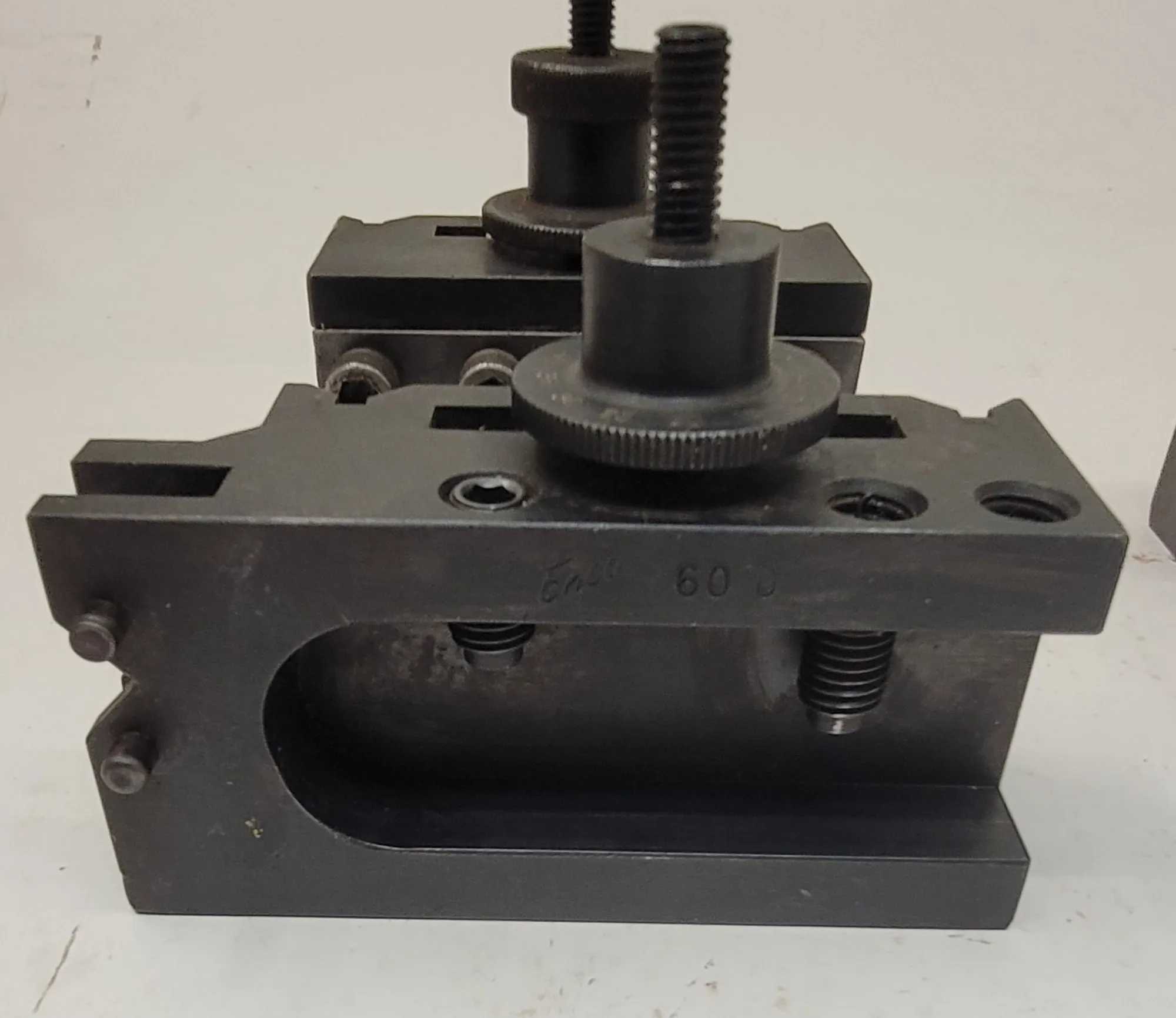 EMCO TOOL POST HOLDERS SET OF 5 - INCLUDES 2X 60B, 1X 60E, 1X 60D, AND 1X 1.5IN BORING HOLE - MACHINE TOOLING