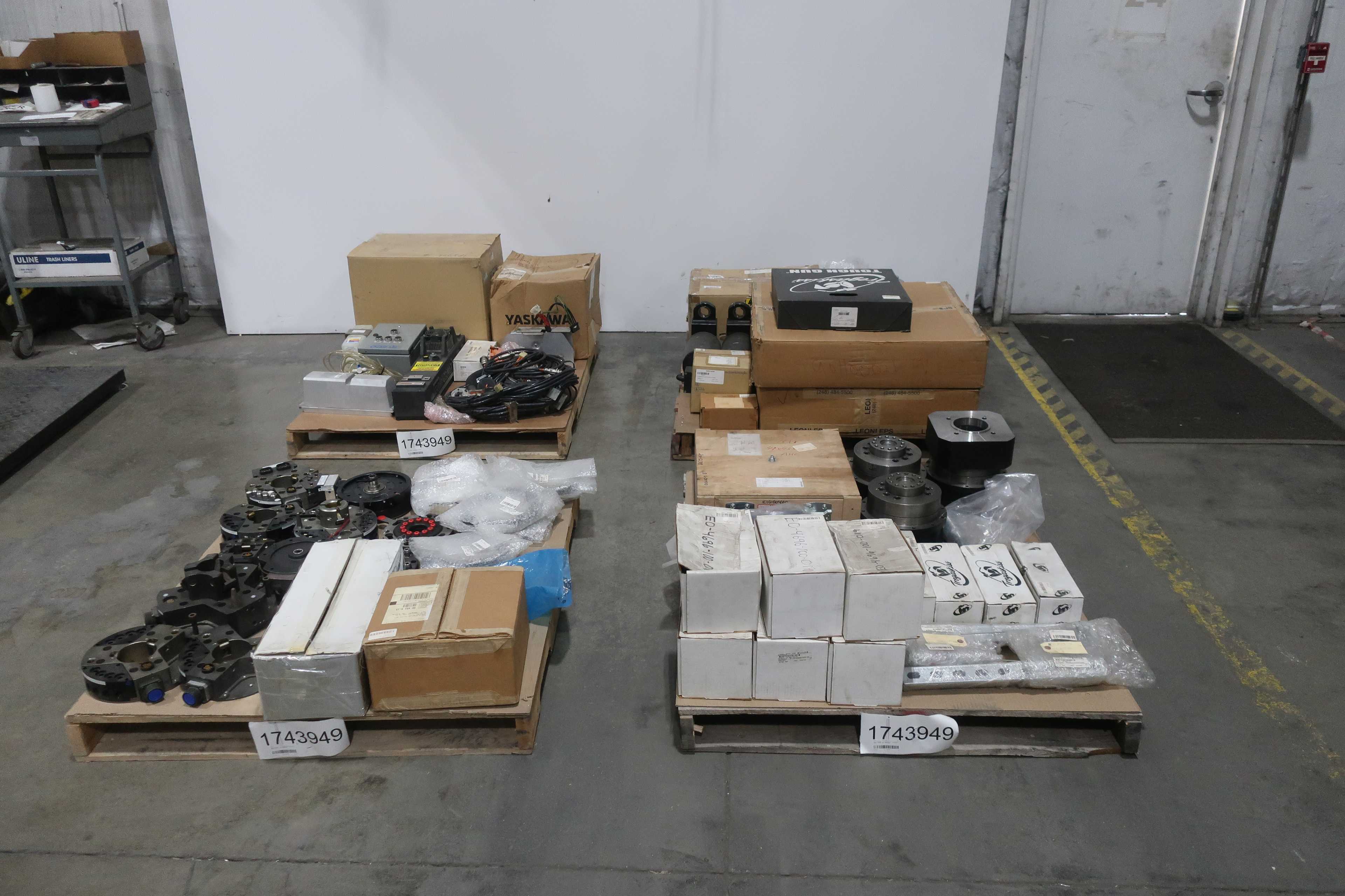 SKU 1743949 - 4 PALLETS OF ASSORTED ROBOT PARTS AND ACCESSORIES