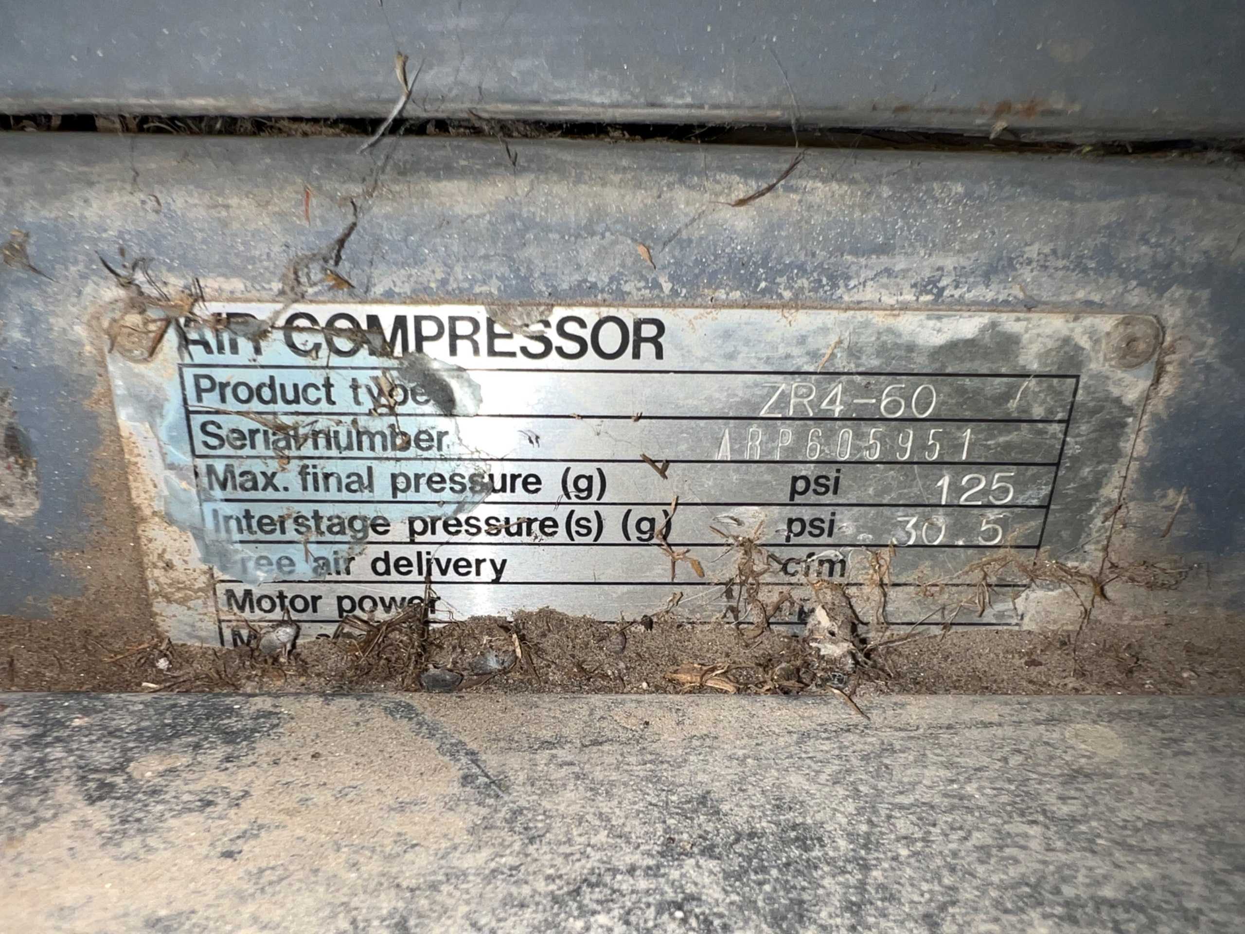 ATLAS COPCO ZR4-60 STATIONARY AIR COMPRESSOR - STATIONARY AIR COMPRESSOR