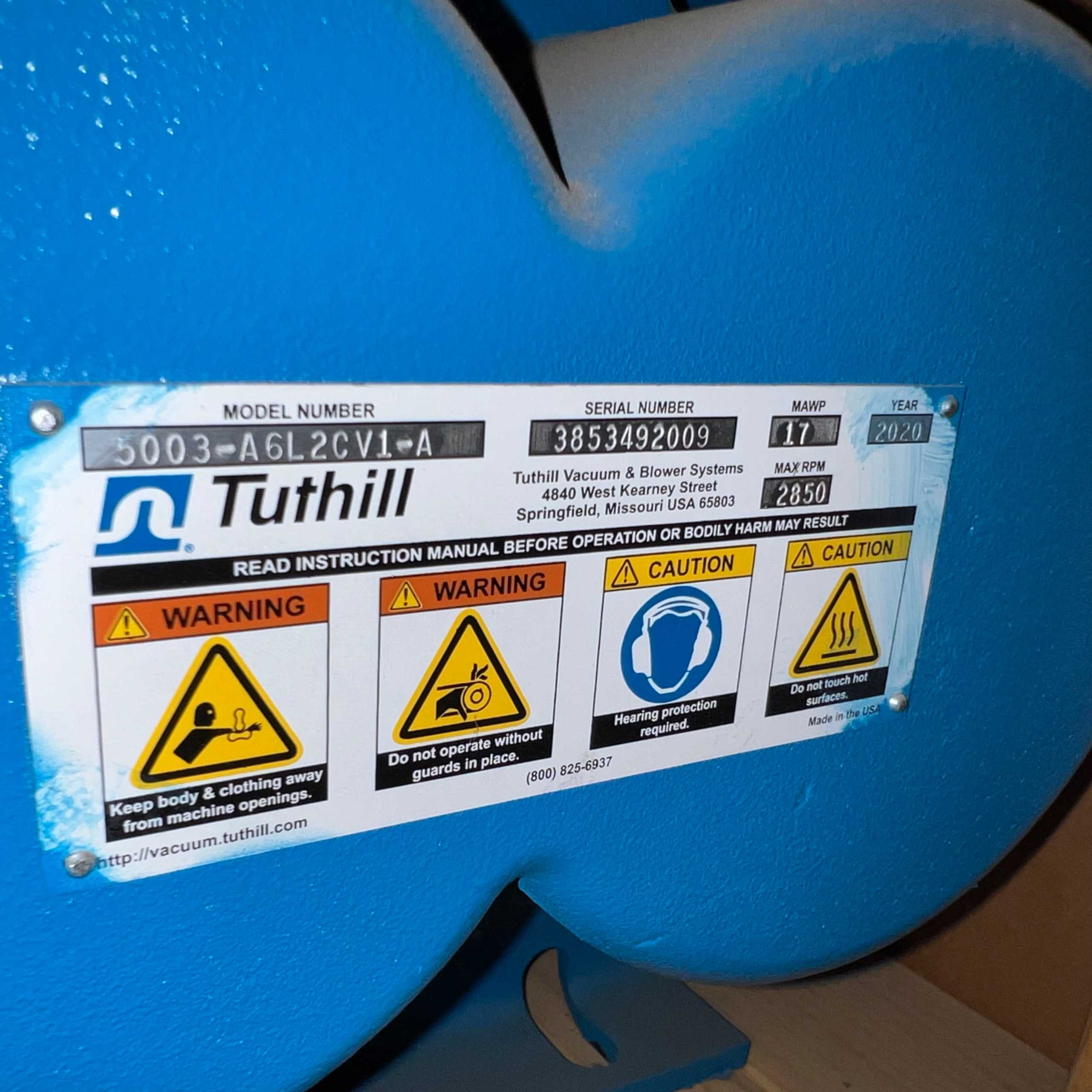 2020 TUTHILL 5003-A6L2CV1-A BLOWER - ROTARY LOBE BLOWER