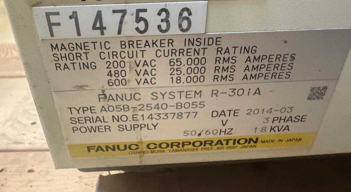 2014 FANUC M-900IA/400L ARTICULATED ROBOT, 400KG PAYLOAD, 3625MM REACH, R-30IA CONTROL - ARTICULATED ROBOTS