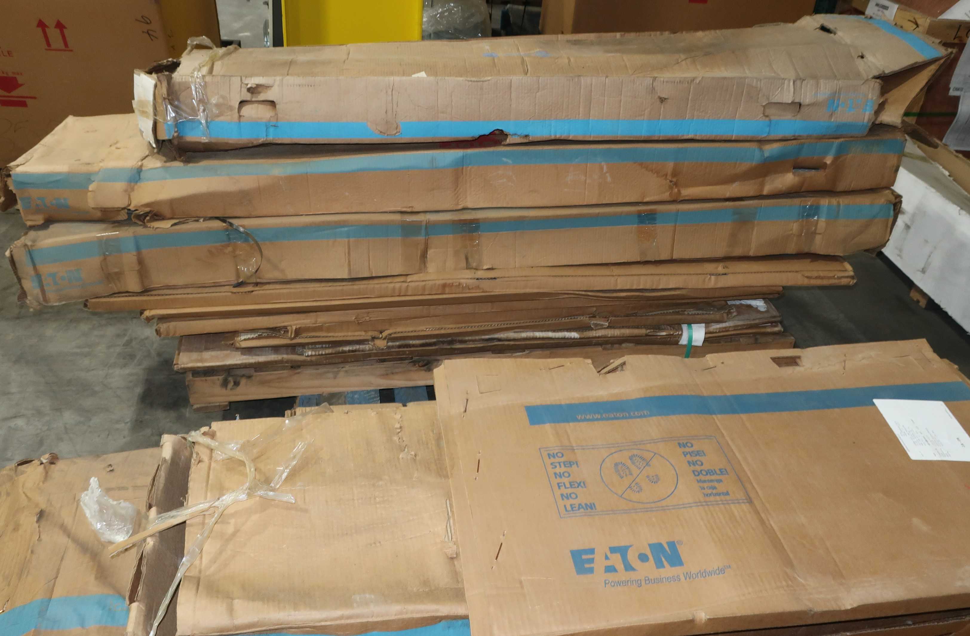 2 PALLETS OF ASSORTED EATON SWITCHBOARD PANELS, PANEL DOORS - INDUSTRIAL PARTS