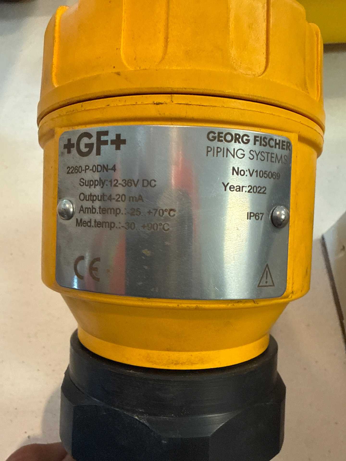2022 GEORG FISCHER 2260-P-0DN-4 ULTRASONIC LEVEL TRANSMITTER 4-20MA, 12-36VDC, IP67 - LEVEL TRANSMITTER