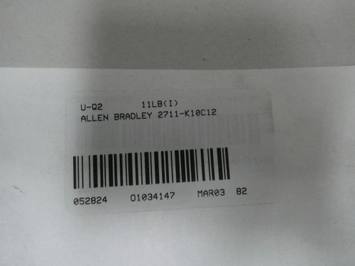 SKU 1034147 - ALLEN BRADLEY 2711-K10C12 PANELVIEW 1000 OPERATOR INTERFACE PANEL SER D - OPERATOR INTERFACE PANELS