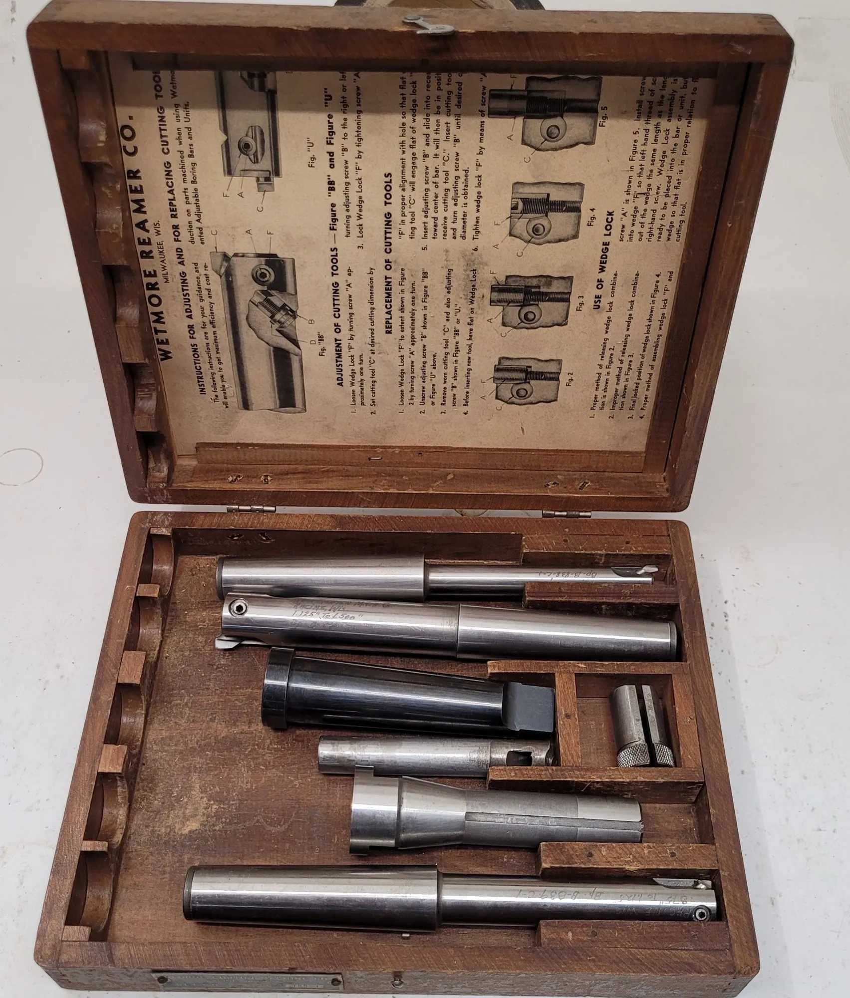 GEORGE GORTON MACHINE CO. REAMER SET NO 789-1 (7 PIECE SET W/ WOODEN BOX) - MACHINE TOOLING