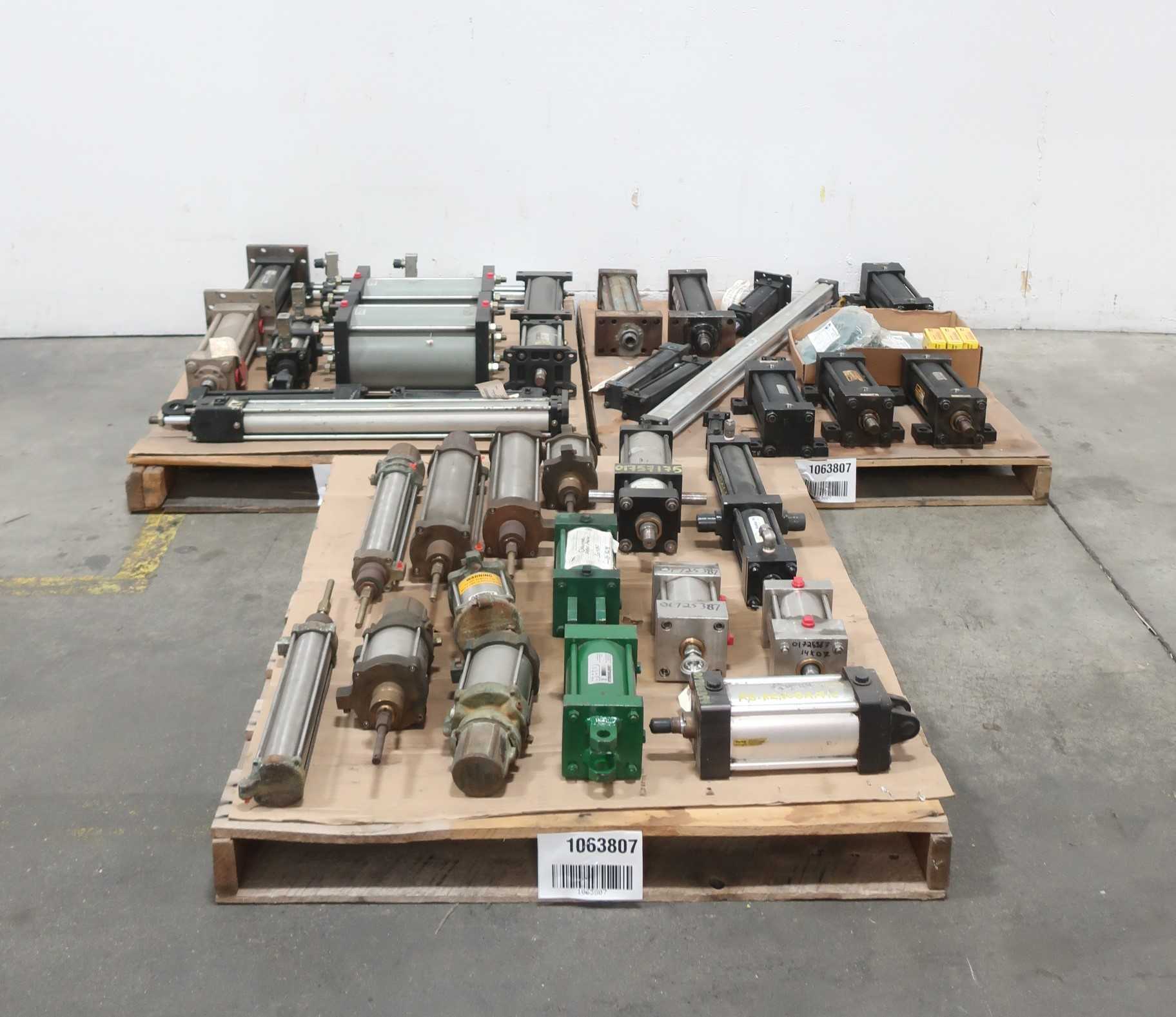 3 PALLETS OF ASSORTED CYLINDERS - PNEUMATIC CYLINDERS & ACTUATORS