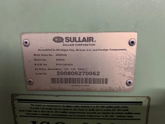 SULLAIR 5509/A STATIONARY AIR COMPRESSOR - undefined