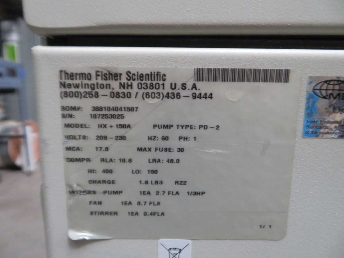 THERMO FISHER SCIENTIFIC HX 150 RECIRC CHILLER, 1500W COOLING, -15C/+35C TEMP, R134A REFRIG - CHILLERS
