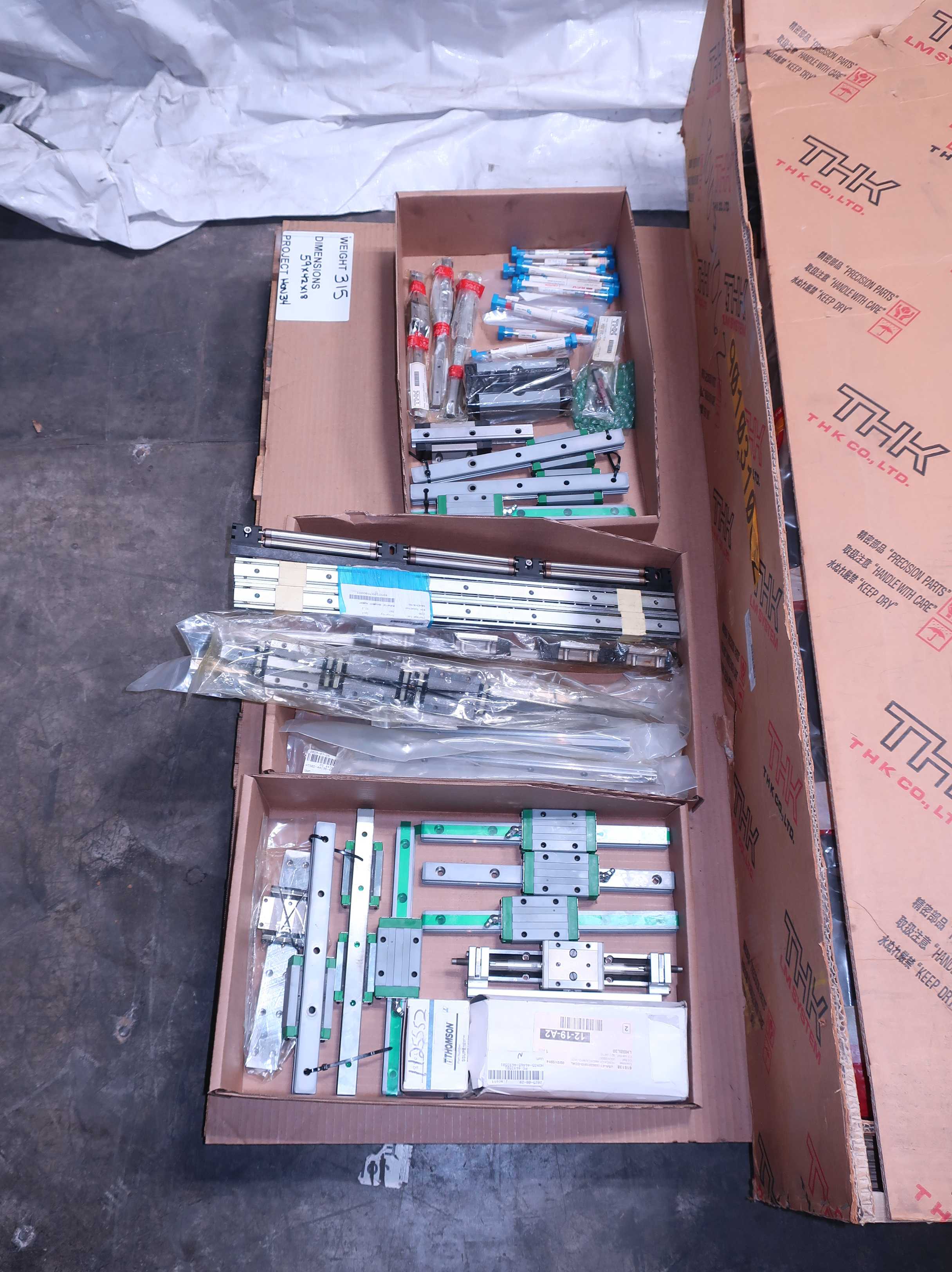 SKU 1727923 - PALLET OF ASSORTED LINEAR BEARINGS, THK, THOMSON, INA - LINEAR BEARING